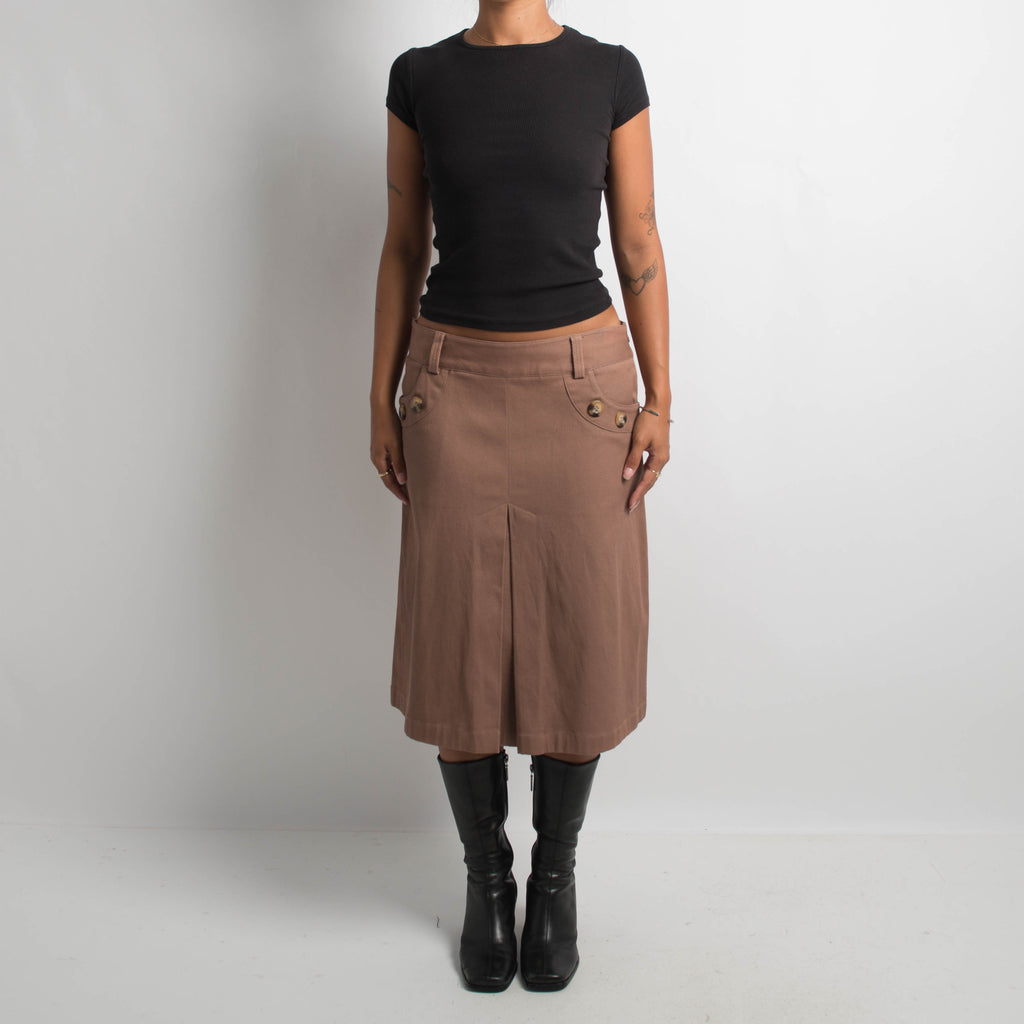 TAN MIDI SKIRT
