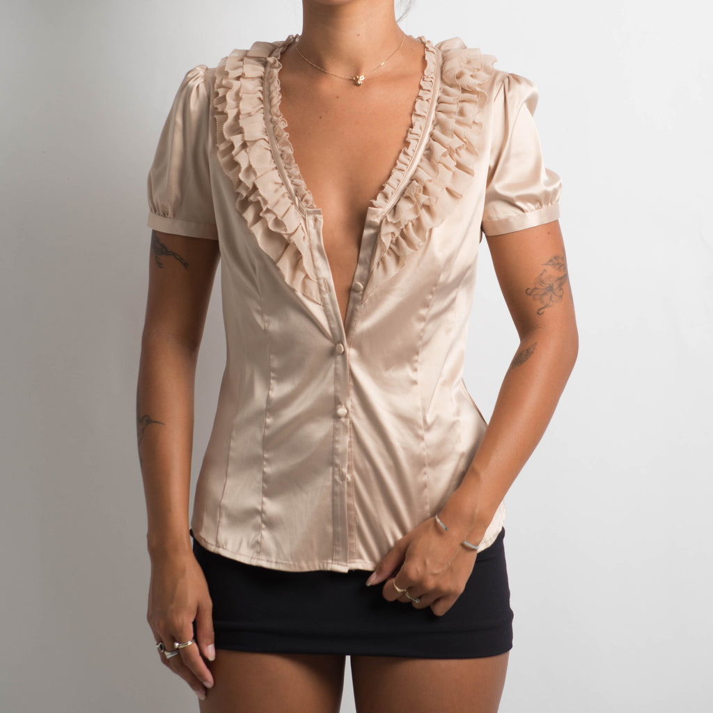 CHAMPAGNE SATIN BLOUSE