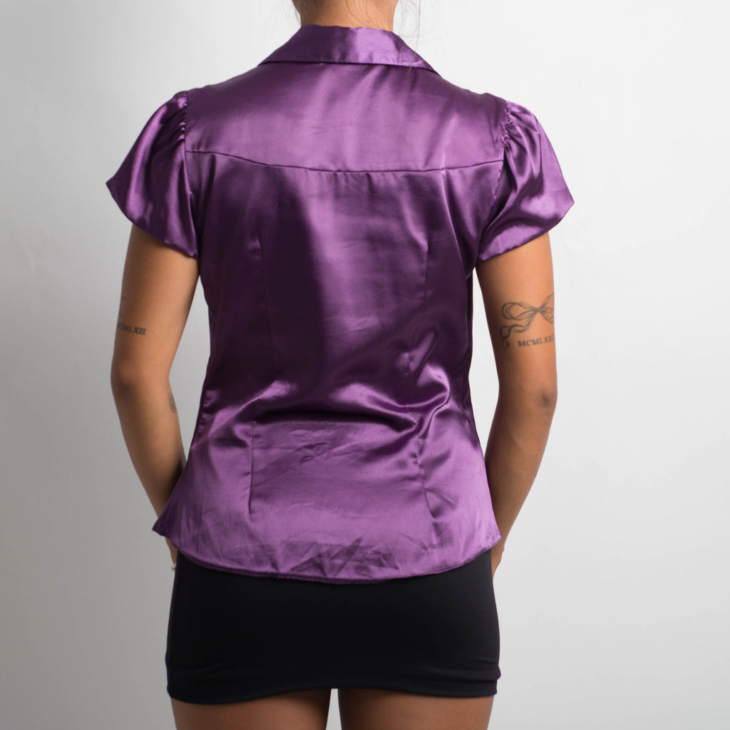 PURPLE SATIN BLOUSE