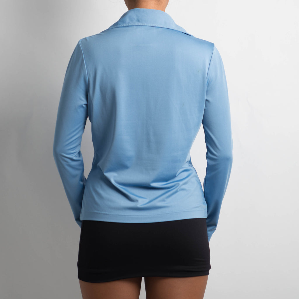 BLUE STRETCH BLOUSE