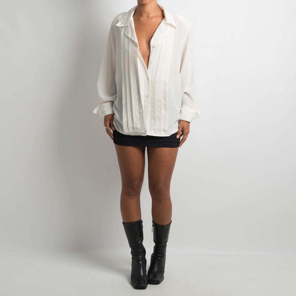 OFF WHITE PLEATED BLOUSE