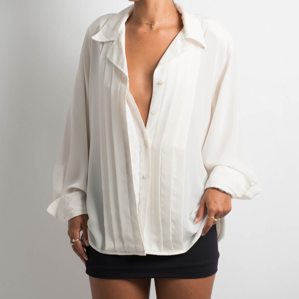 OFF WHITE PLEATED BLOUSE