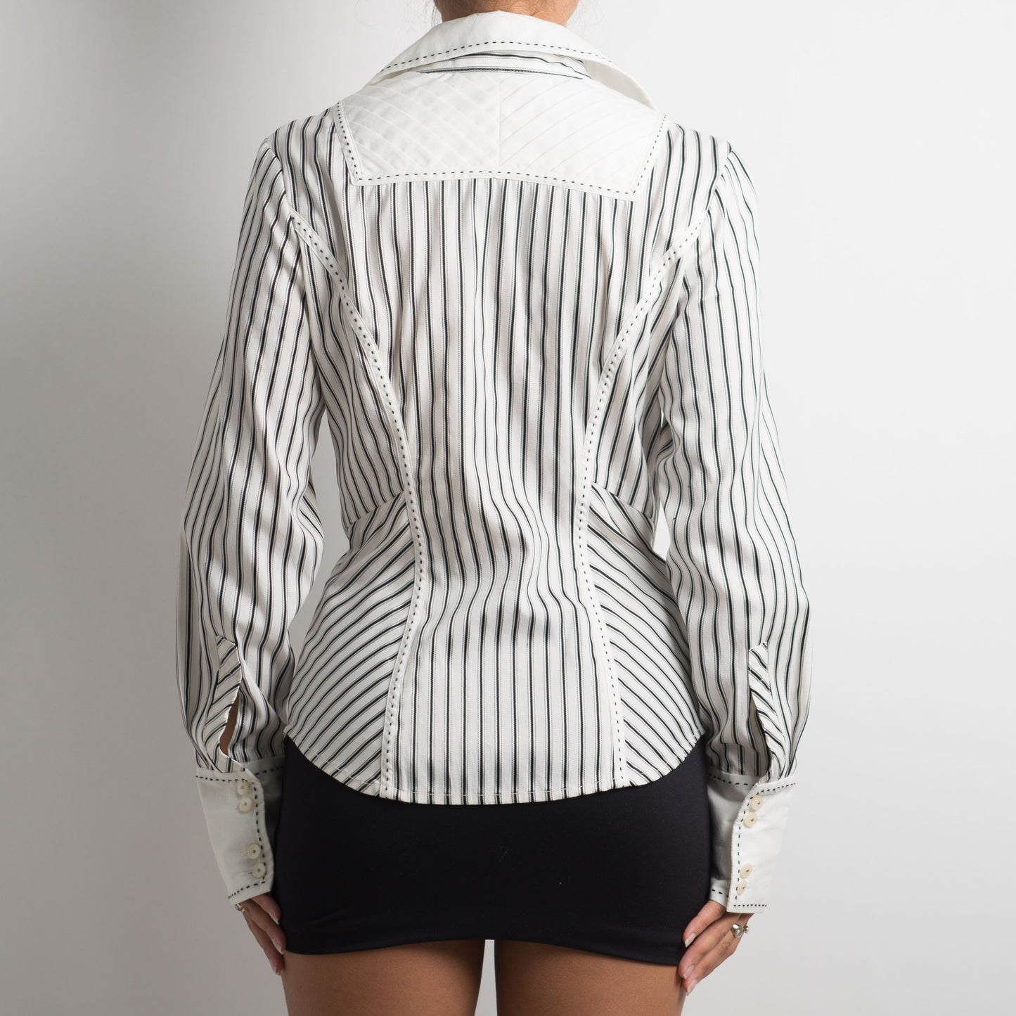 PINSTRIPE BUTTON UP BLOUSE