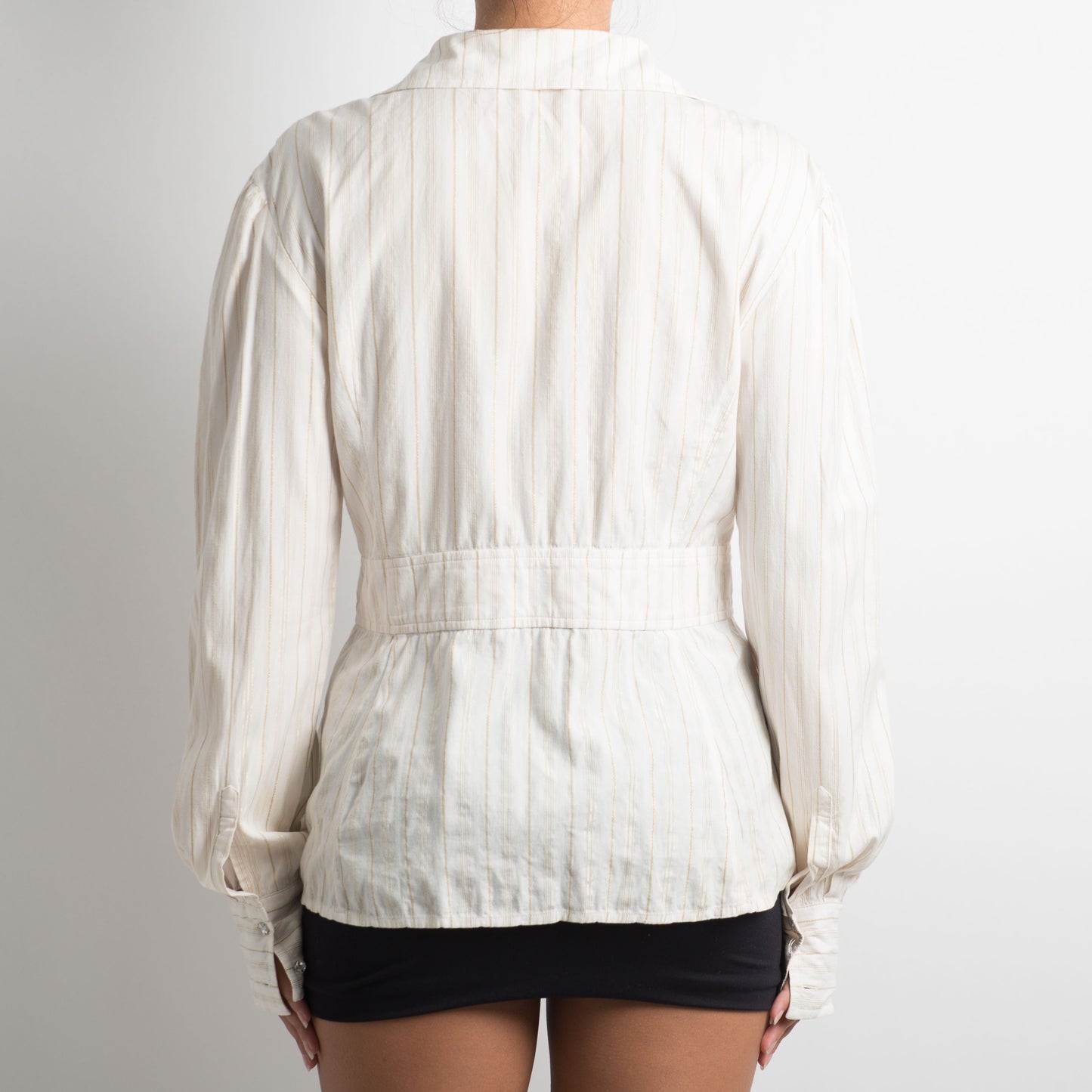 WHITE PINSTRIPE BLOUSE