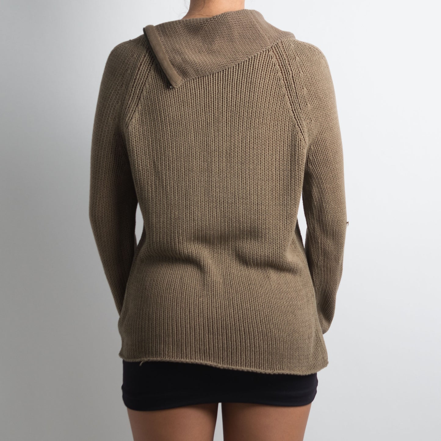 KHAKI ZIP KNIT