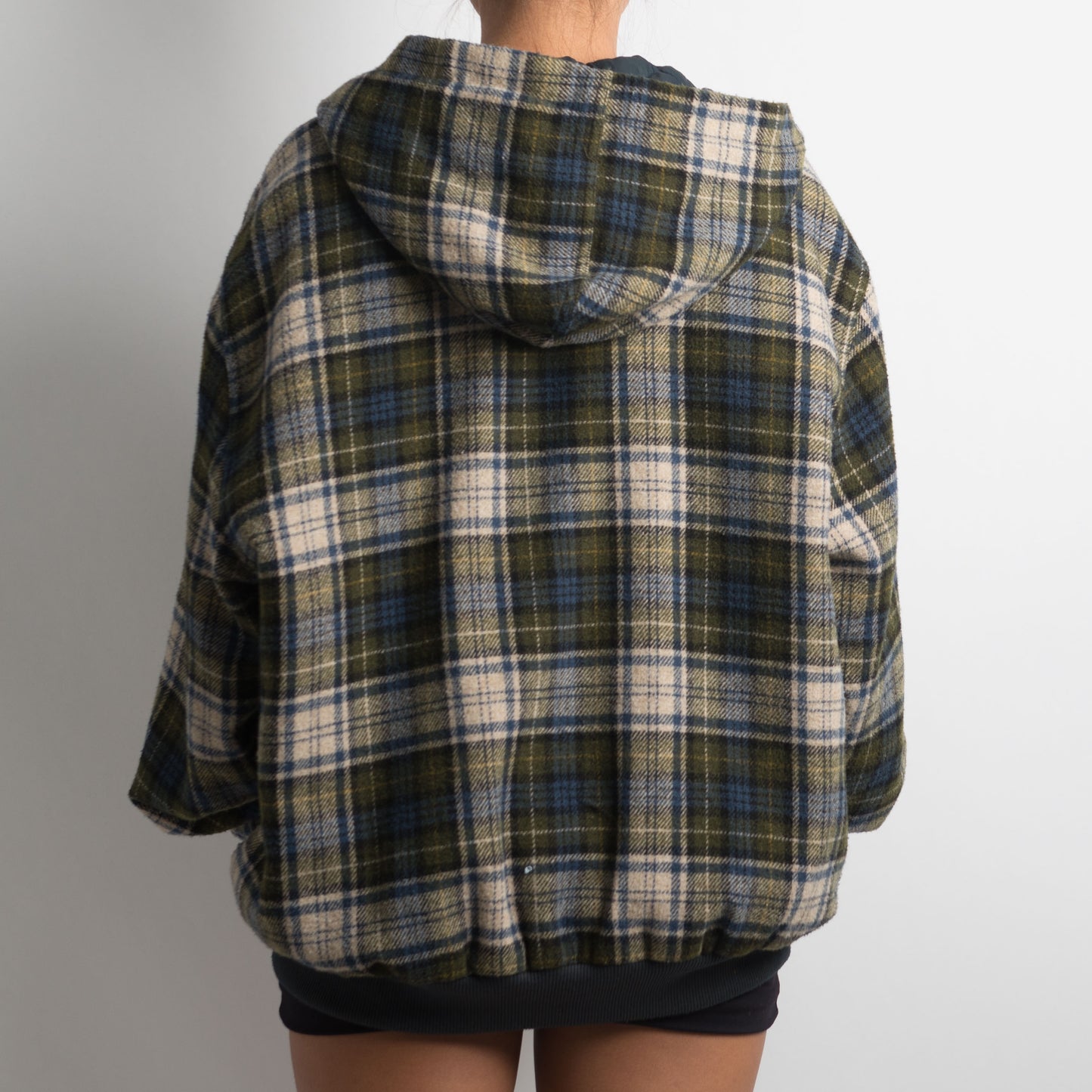 PLAID PADDED WOOL JACKET