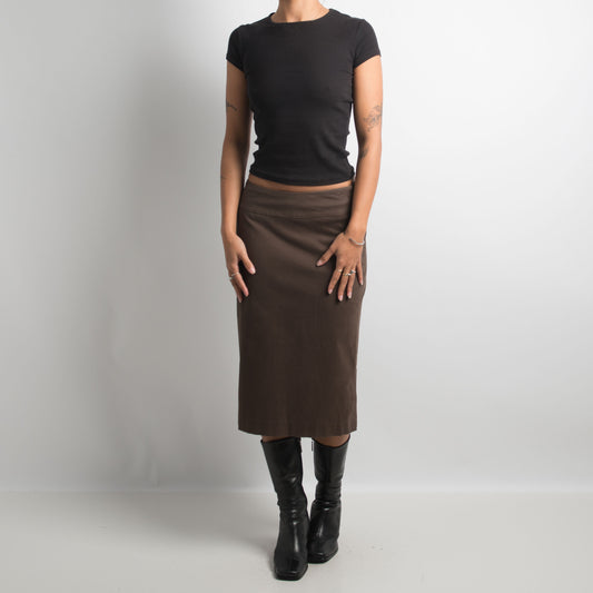 BROWN MIDI SKIRT