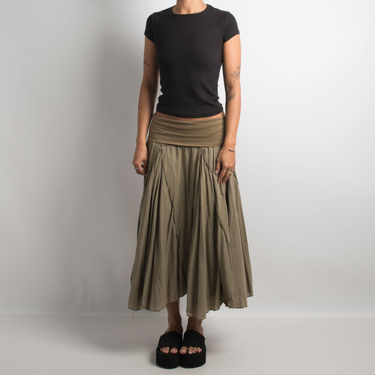 KHAKI LONGLINE SKIRT