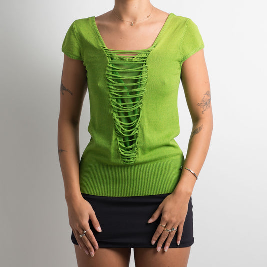 GREEN STRETCH TOP