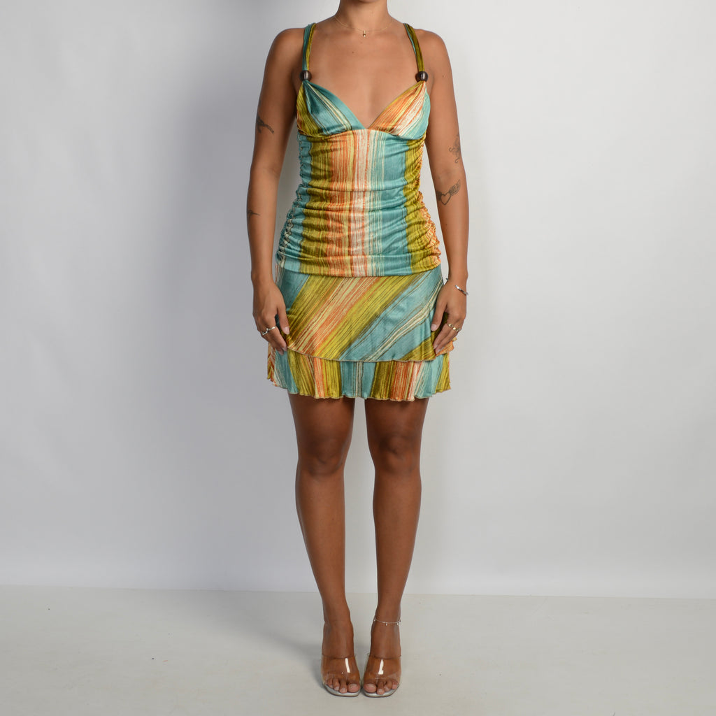 SLINKY PATTERN MINI DRESS