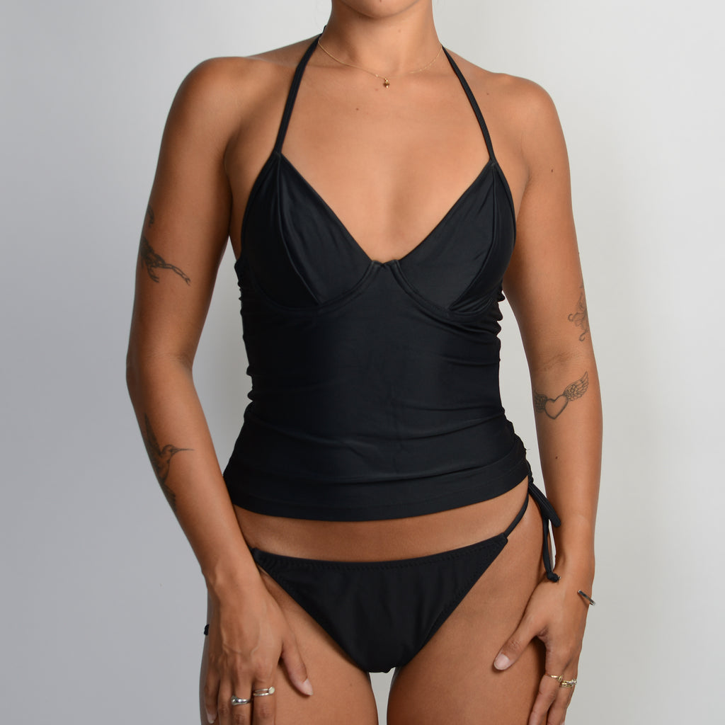 BLACK UNDERWIRE TANKINI TOP