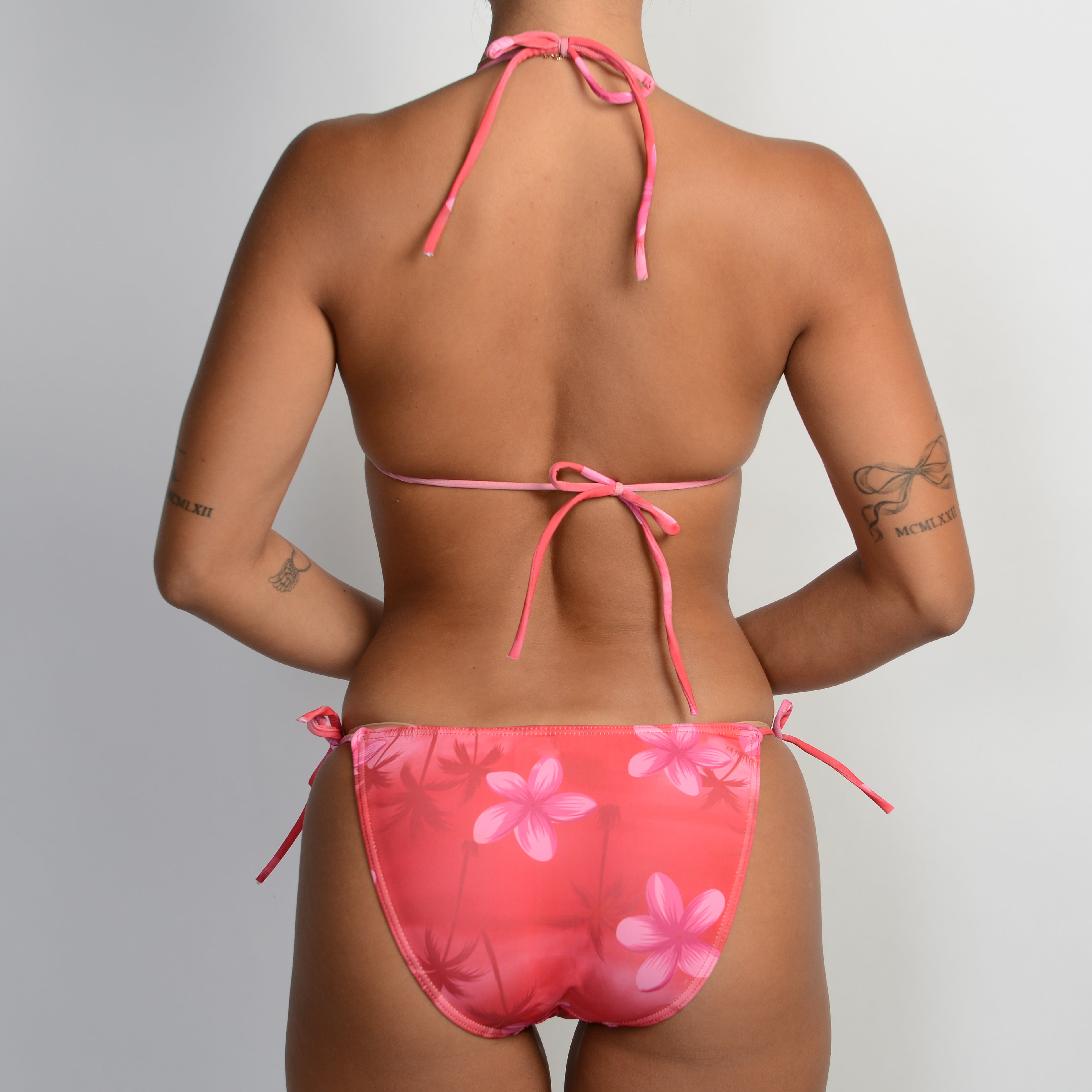 PINK FRANGIPANI STRING BIKINI