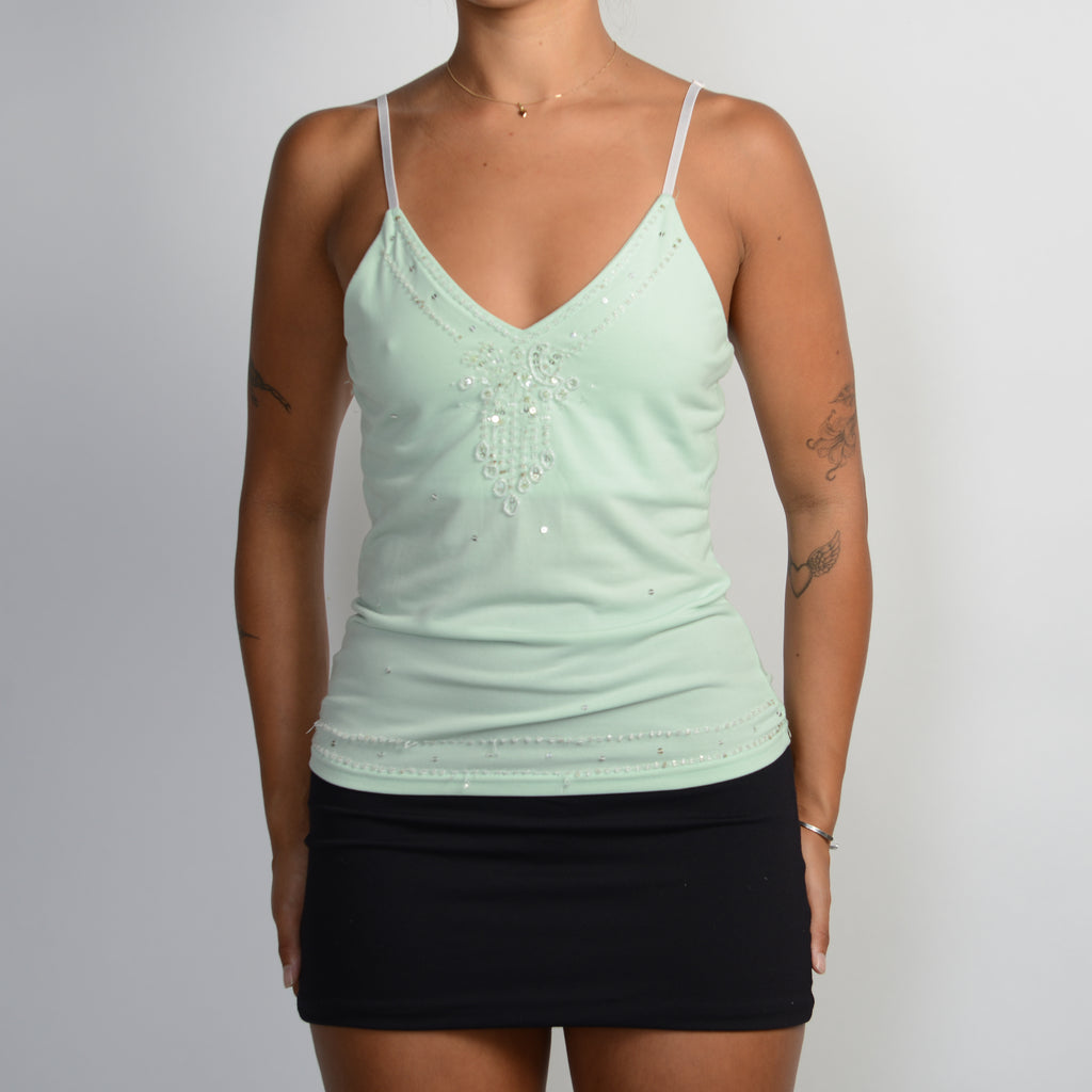 MINT BEADED CAMISOLE