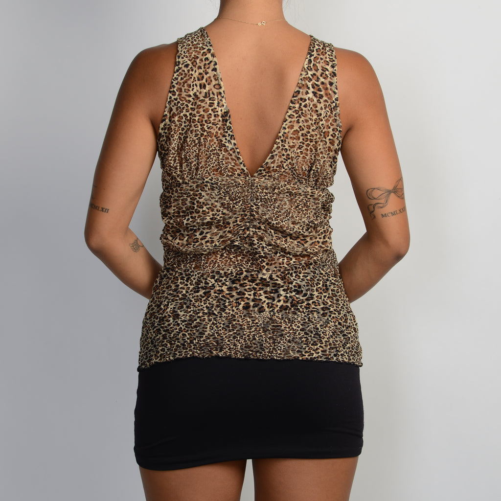 MESH ANIMAL PRINT TOP