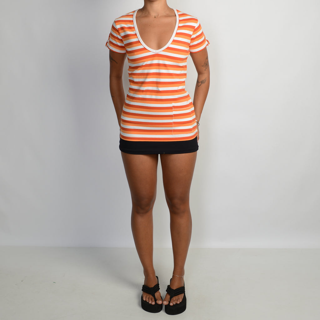 ORANGE STRIPE TOP