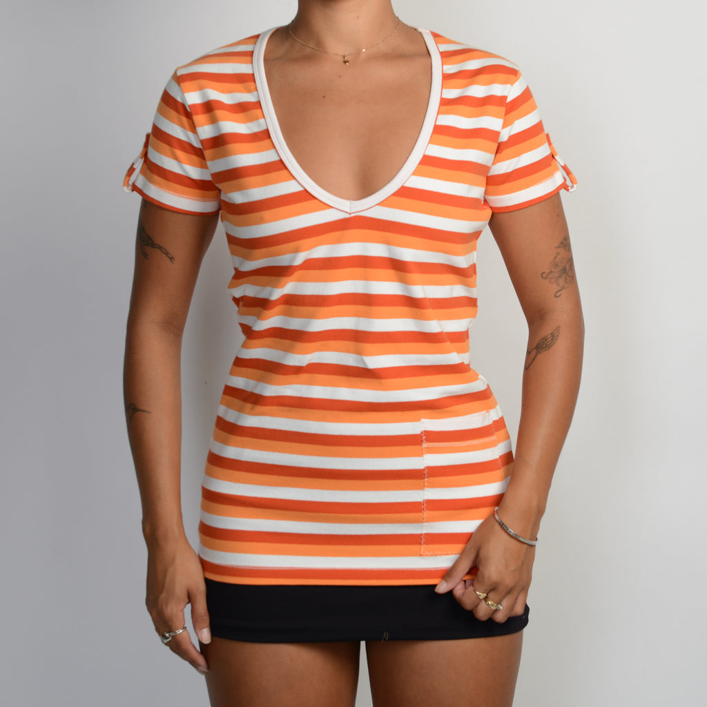ORANGE STRIPE TOP
