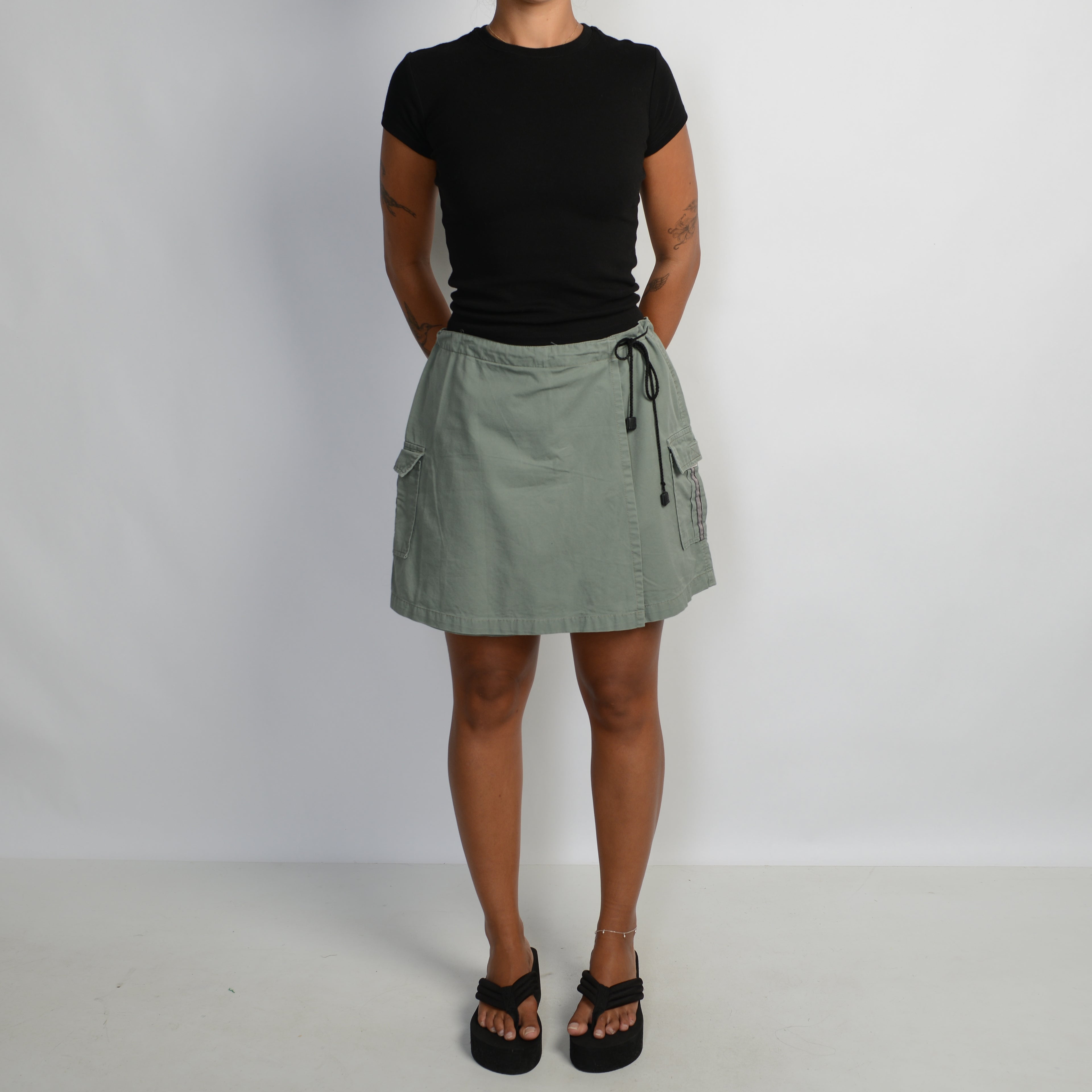 KHAKI CARGO SKORT