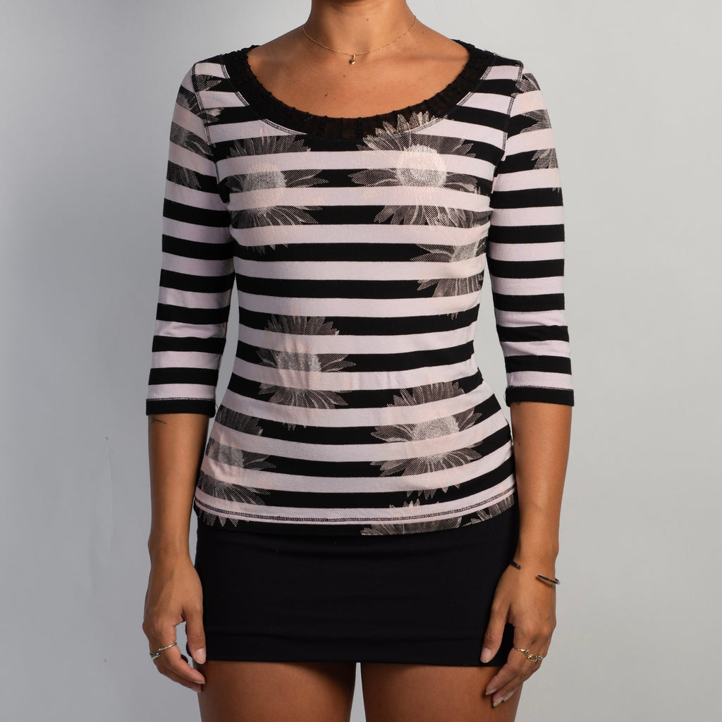 STRIPE 3/4 SLEEVE TOP