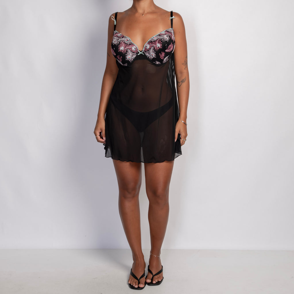 BLACK MESH BABYDOLL