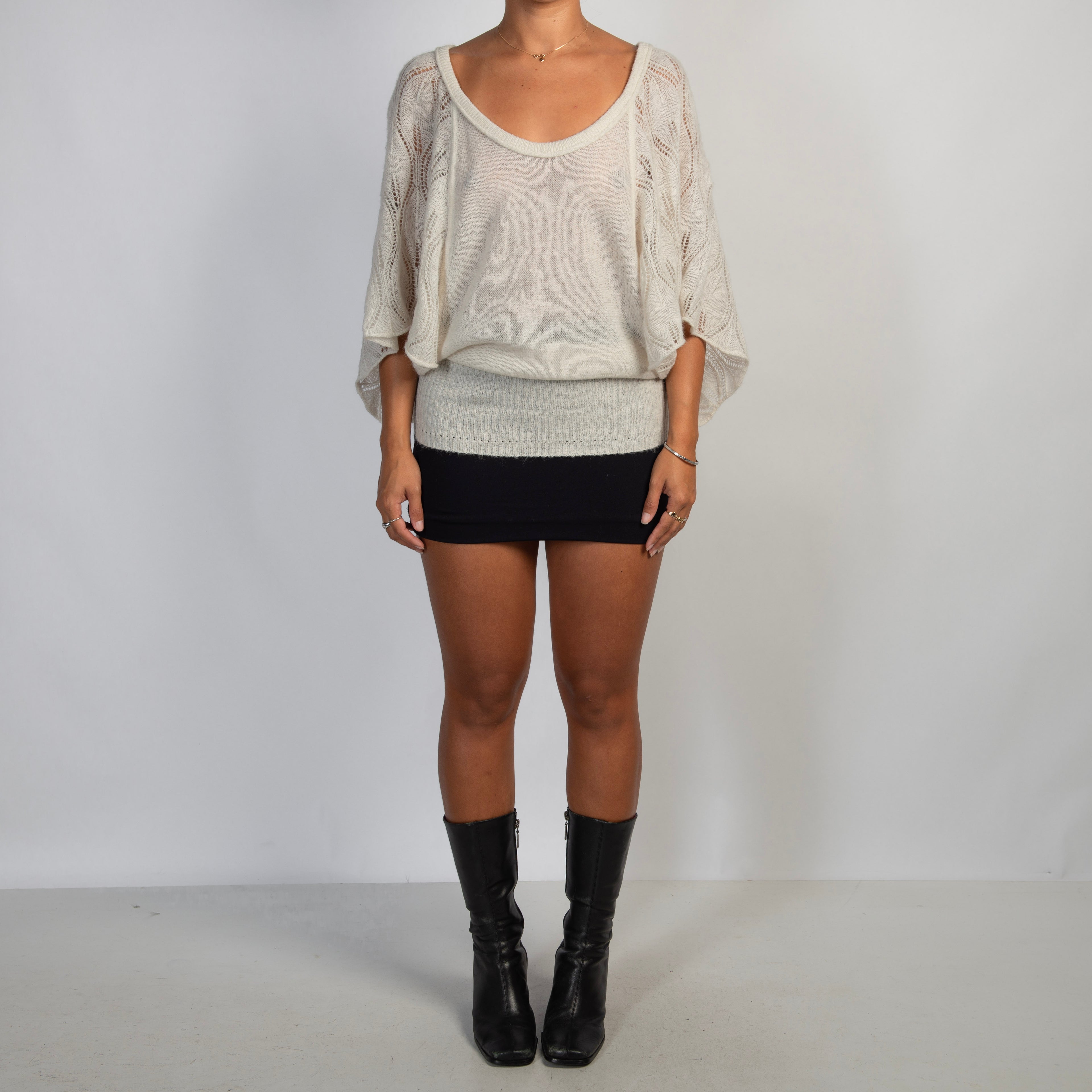 CREAM MOHAIR KNIT TOP