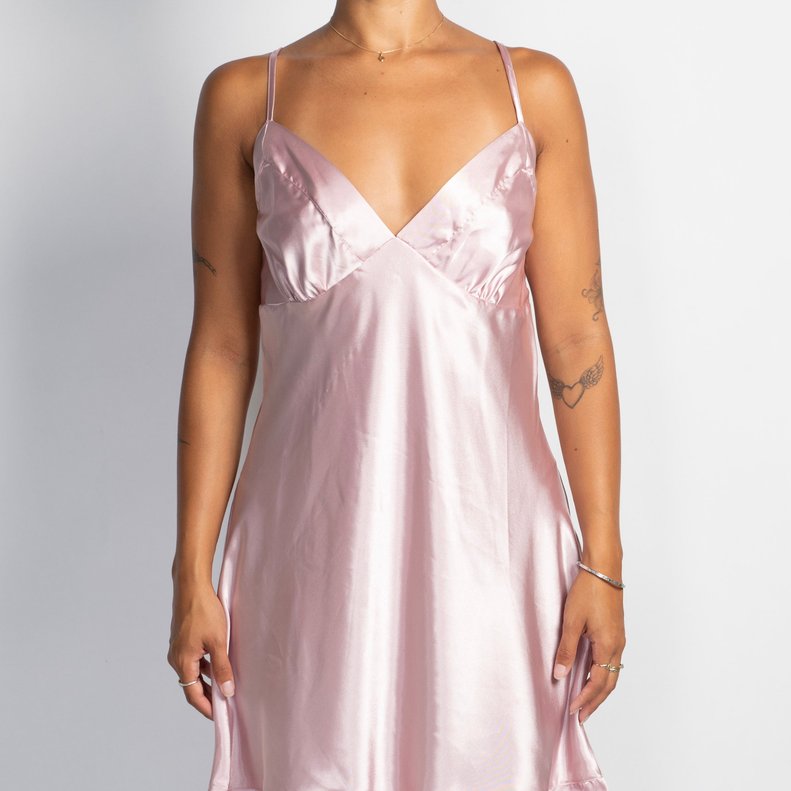 PALE PINK SATIN CHEMISE