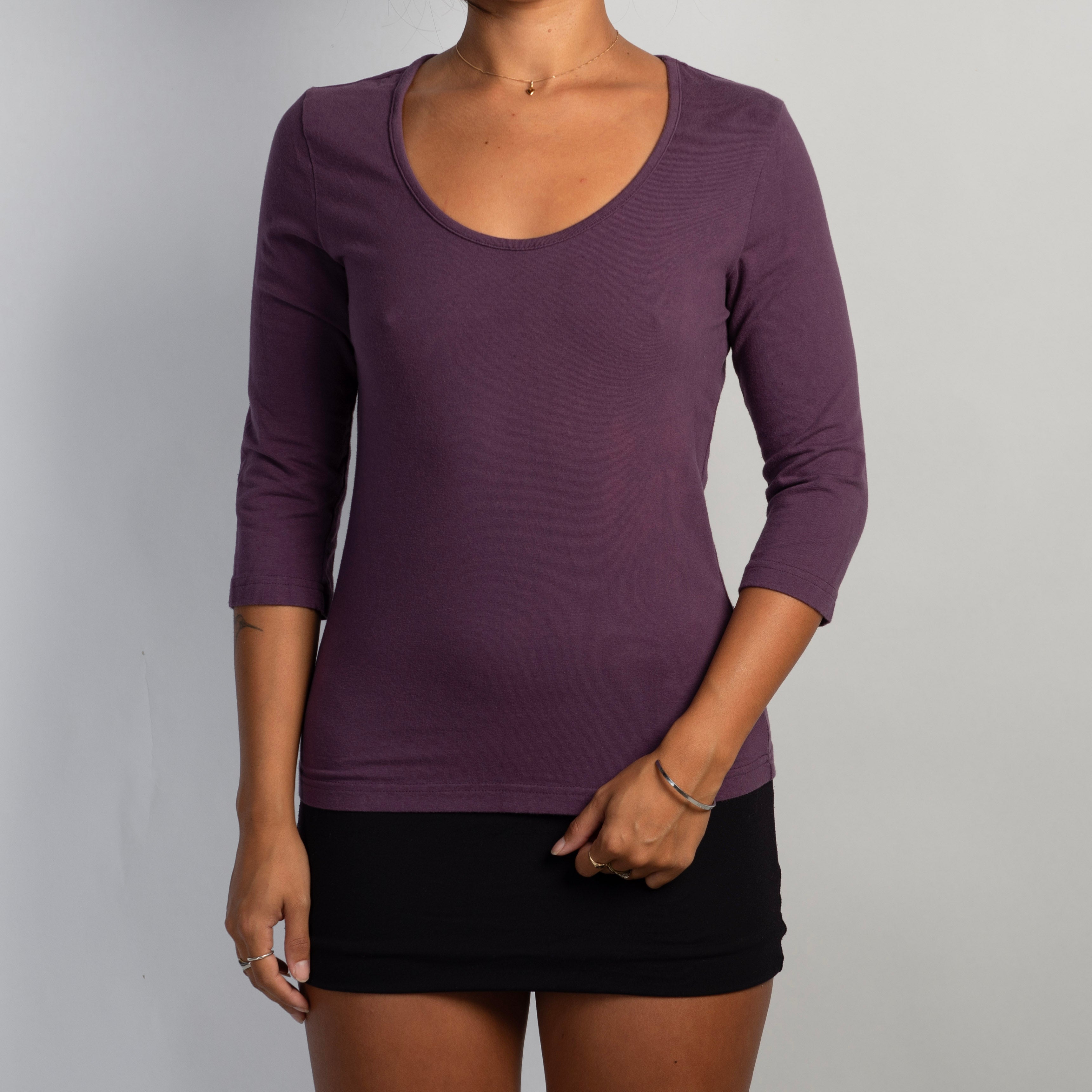 PURPLE 3/4 SLEEVE TOP