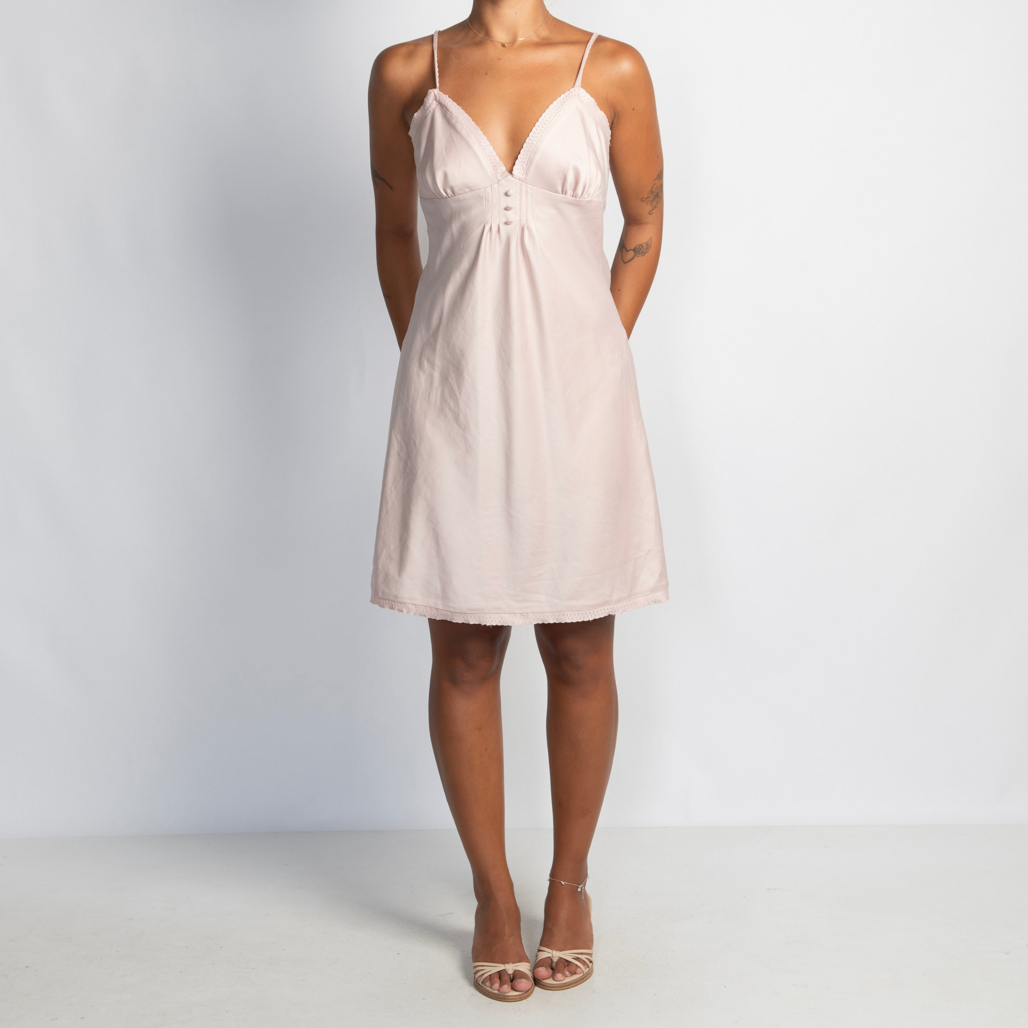 PALE PINK SATIN CHEMISE