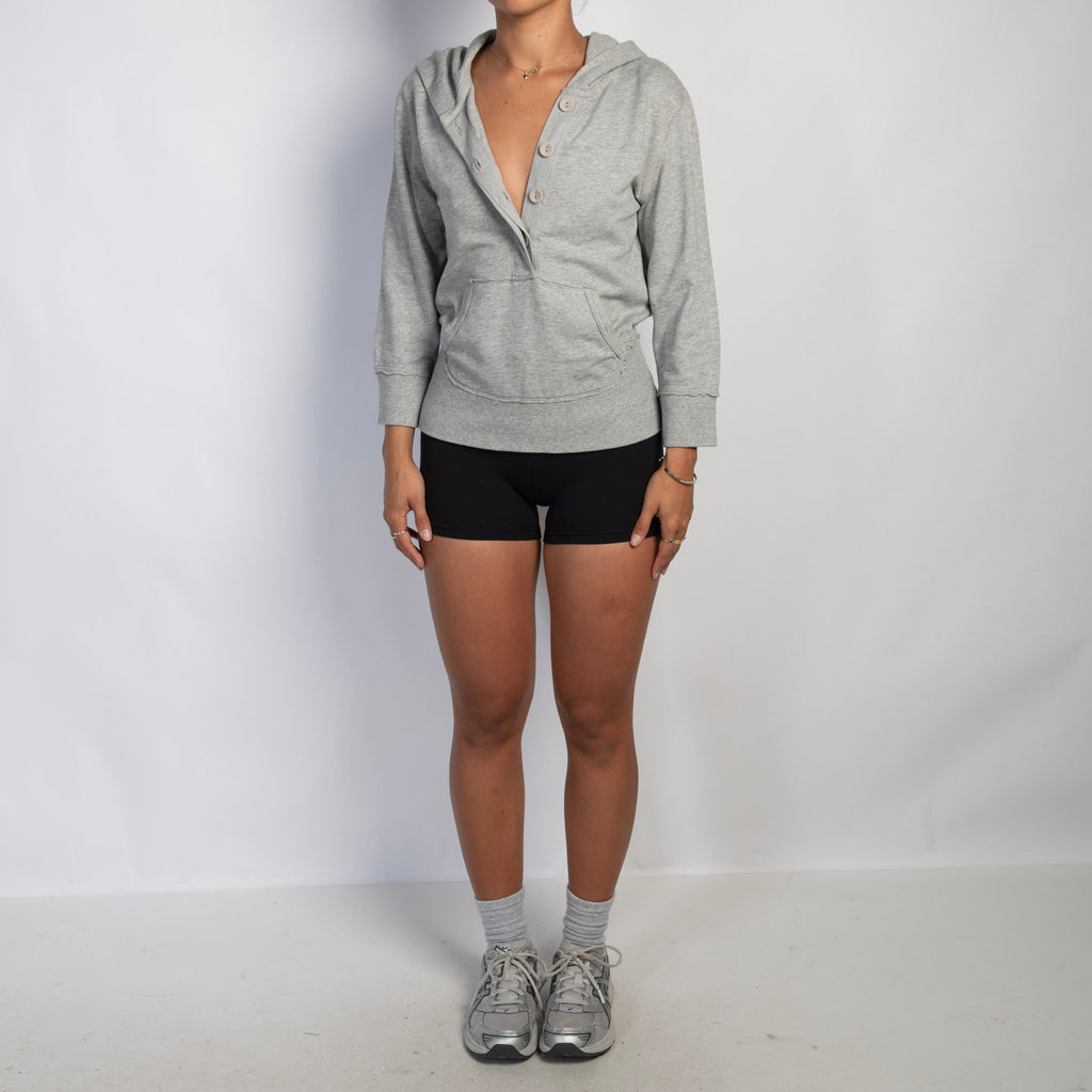 GREY 3/4 SLEEVE HOODIE