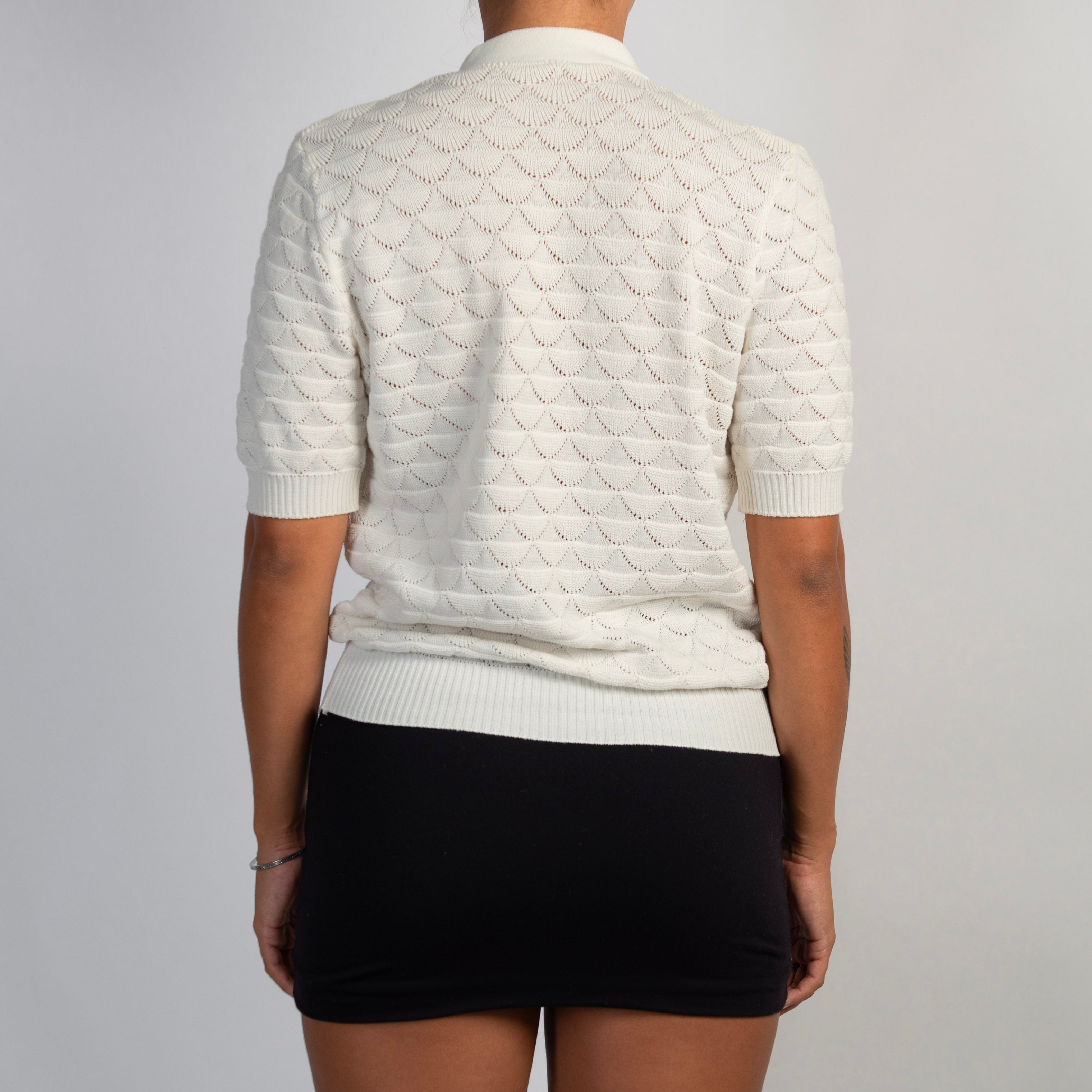 CREAM SHORT SLEEVE CARDIGAN
