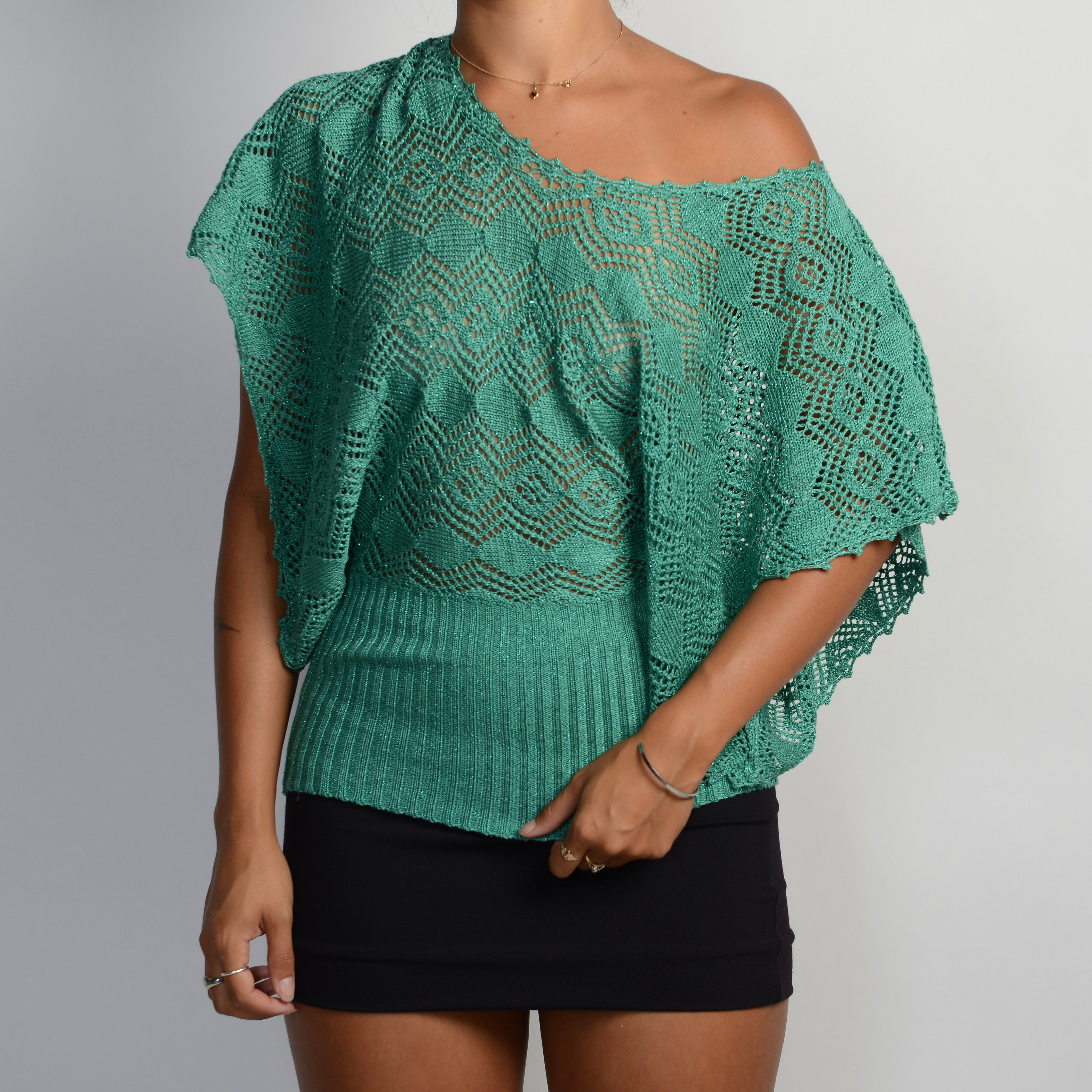 GREEN CROCHET TOP