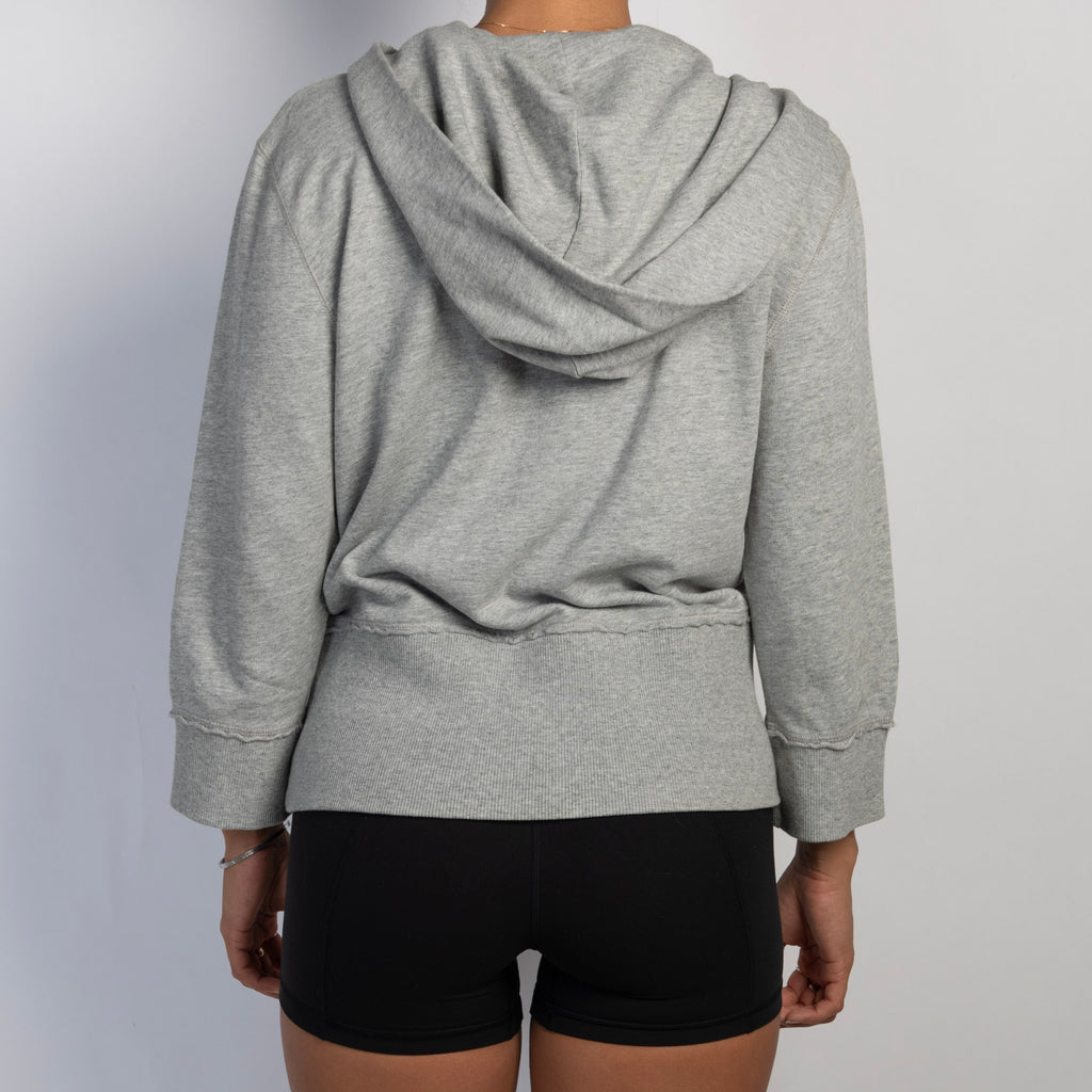 GREY 3/4 SLEEVE HOODIE