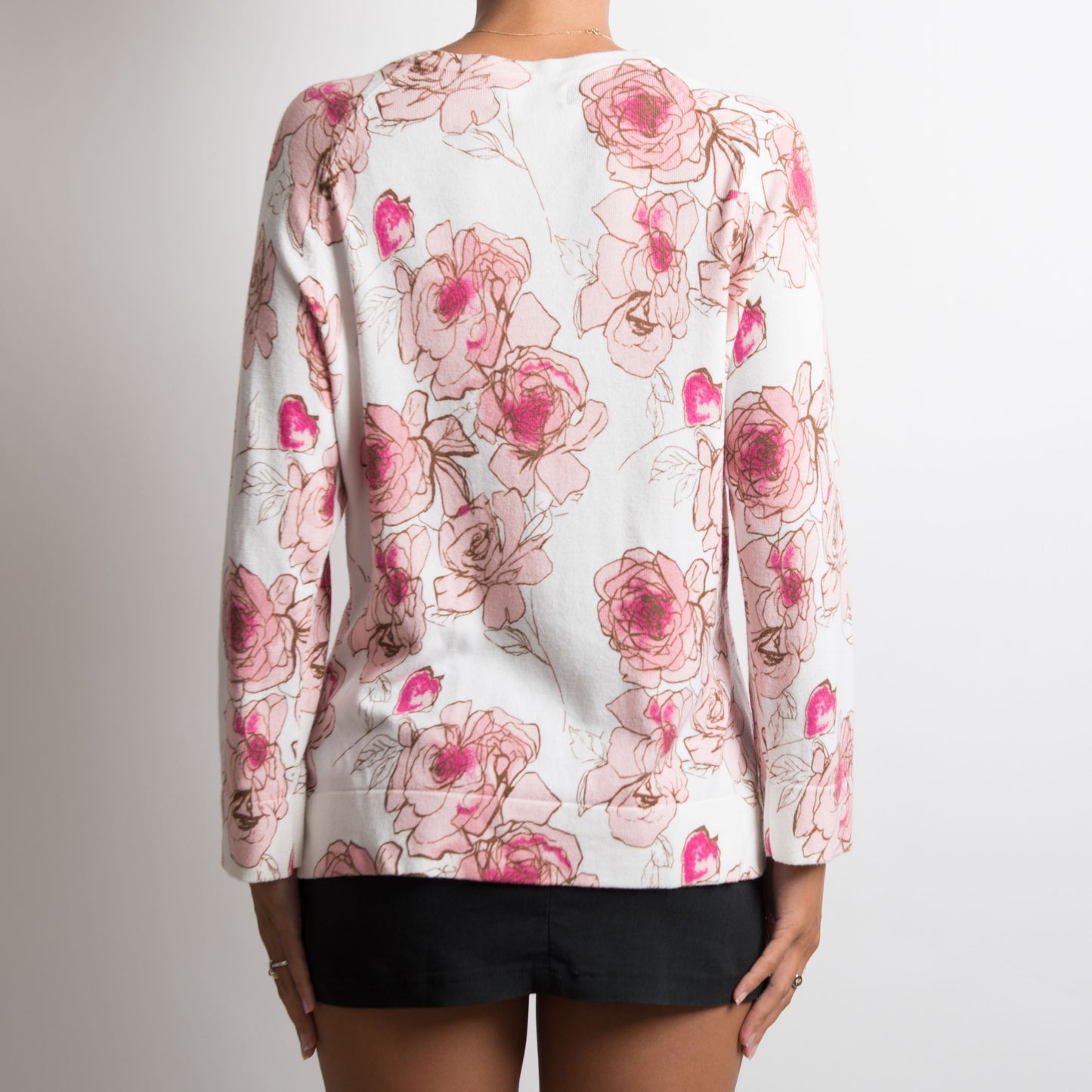 PINK FLORAL LIGHT CARDIGAN