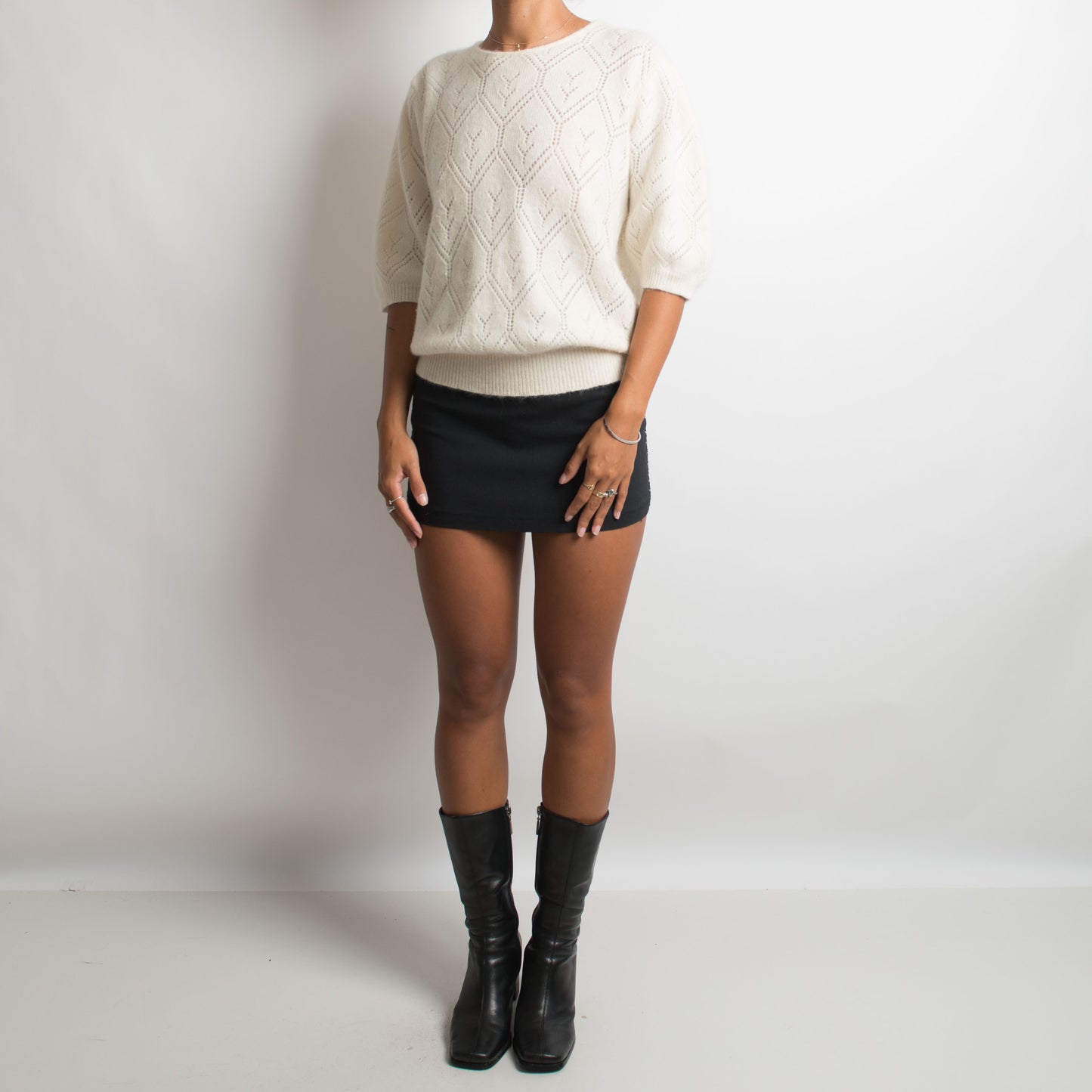 CREAM POINTELLE KNIT