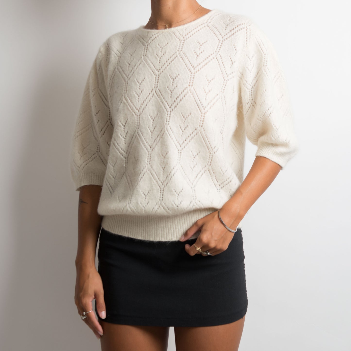 TRICOT POINTELLE CRÈME