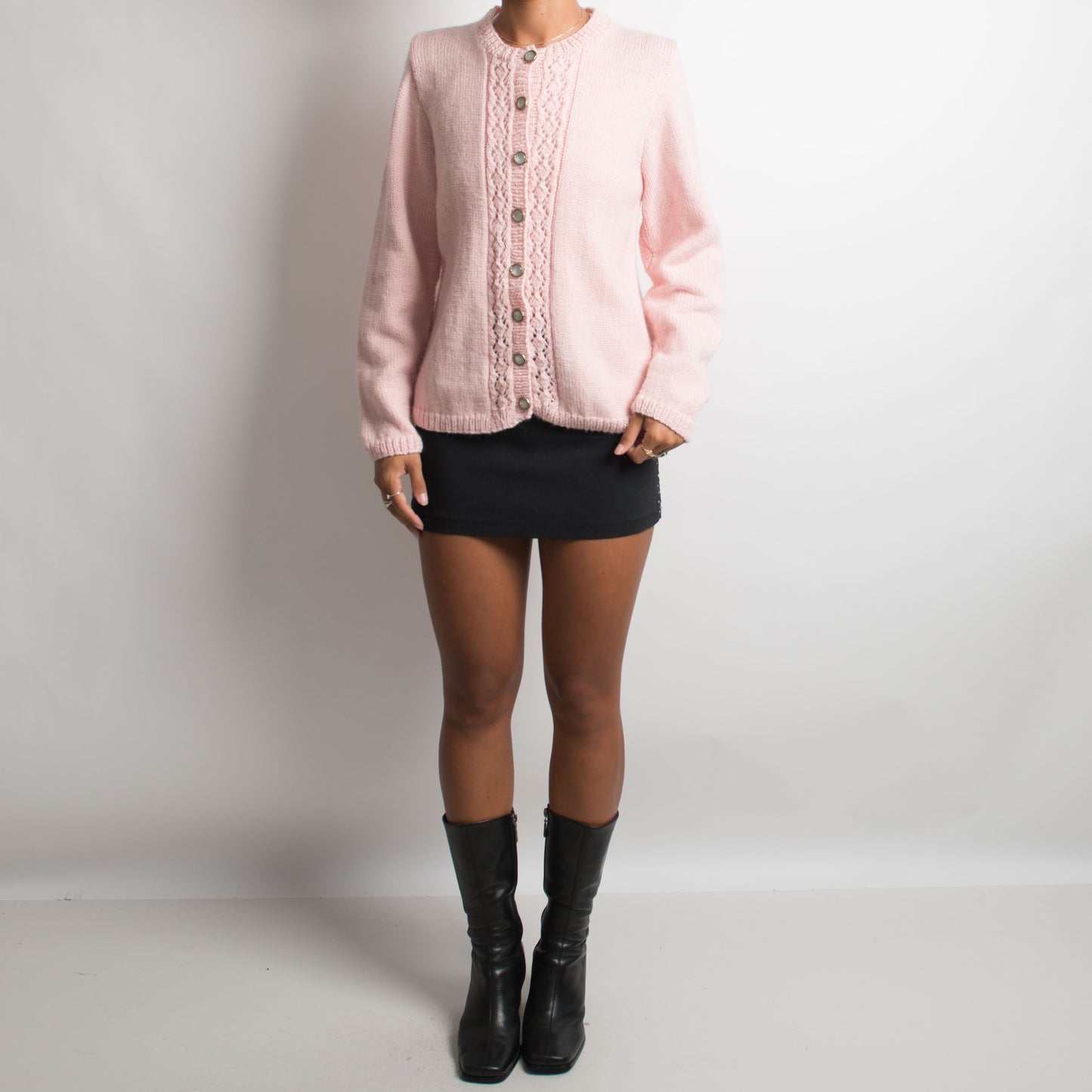 PINK KNIT CARDIGAN