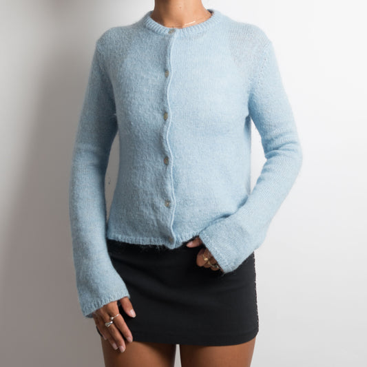 BLUE WOOL CARDIGAN