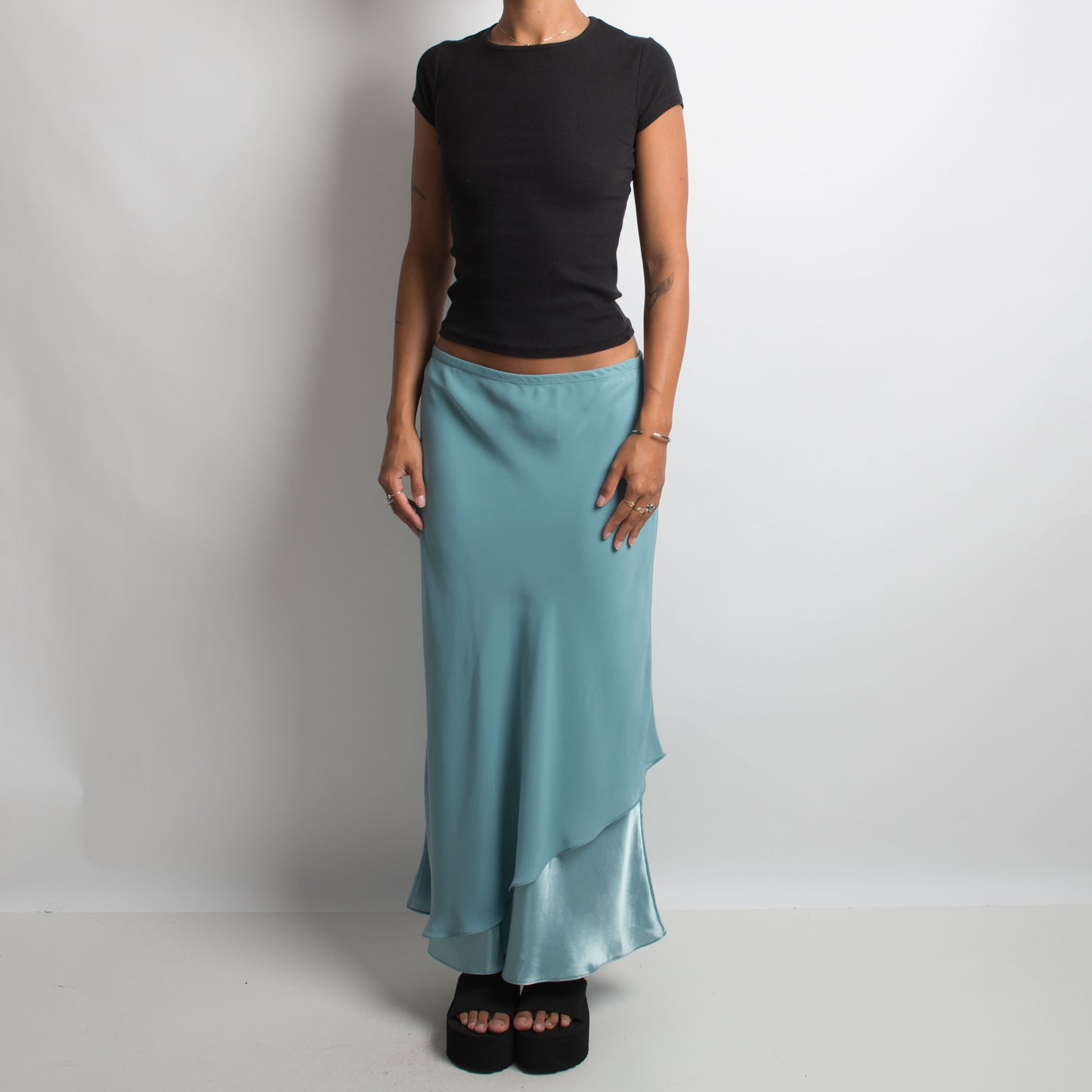 TEAL LONGLINE SKIRT