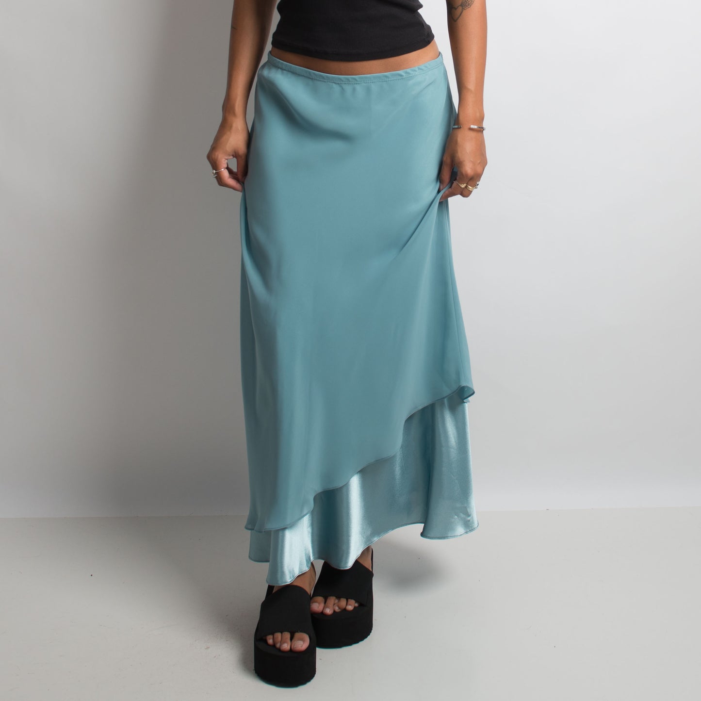 TEAL LONGLINE SKIRT