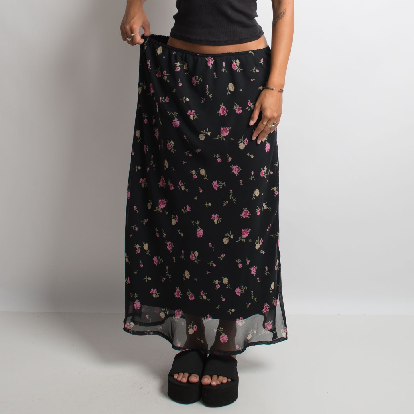 FLORAL LONGLINE SKIRT