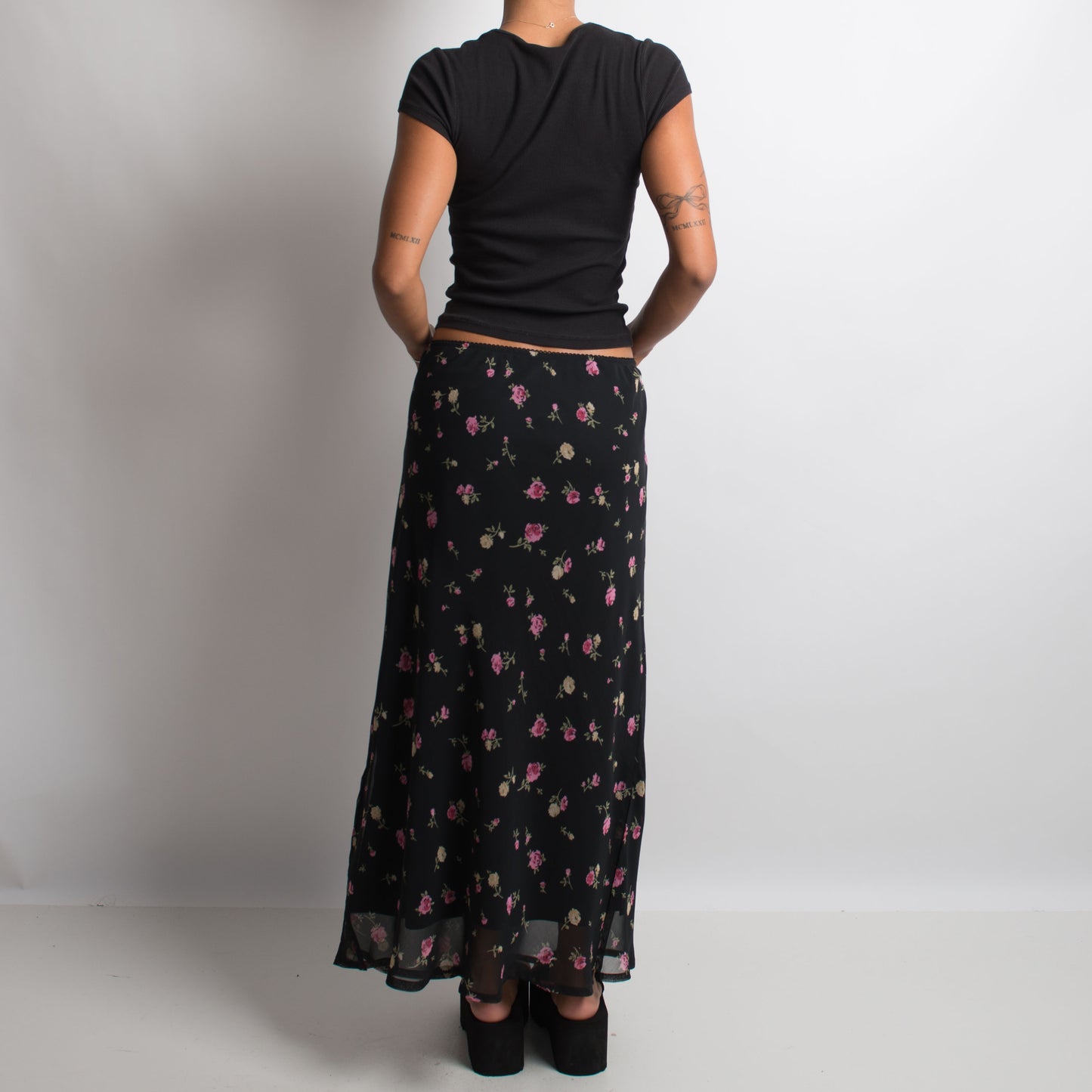 FLORAL LONGLINE SKIRT