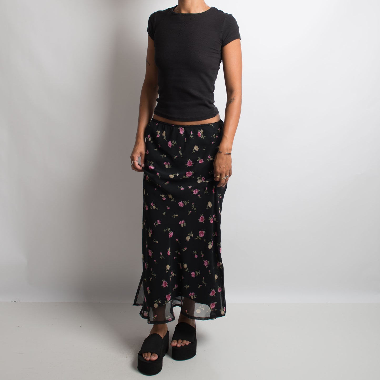 FLORAL LONGLINE SKIRT