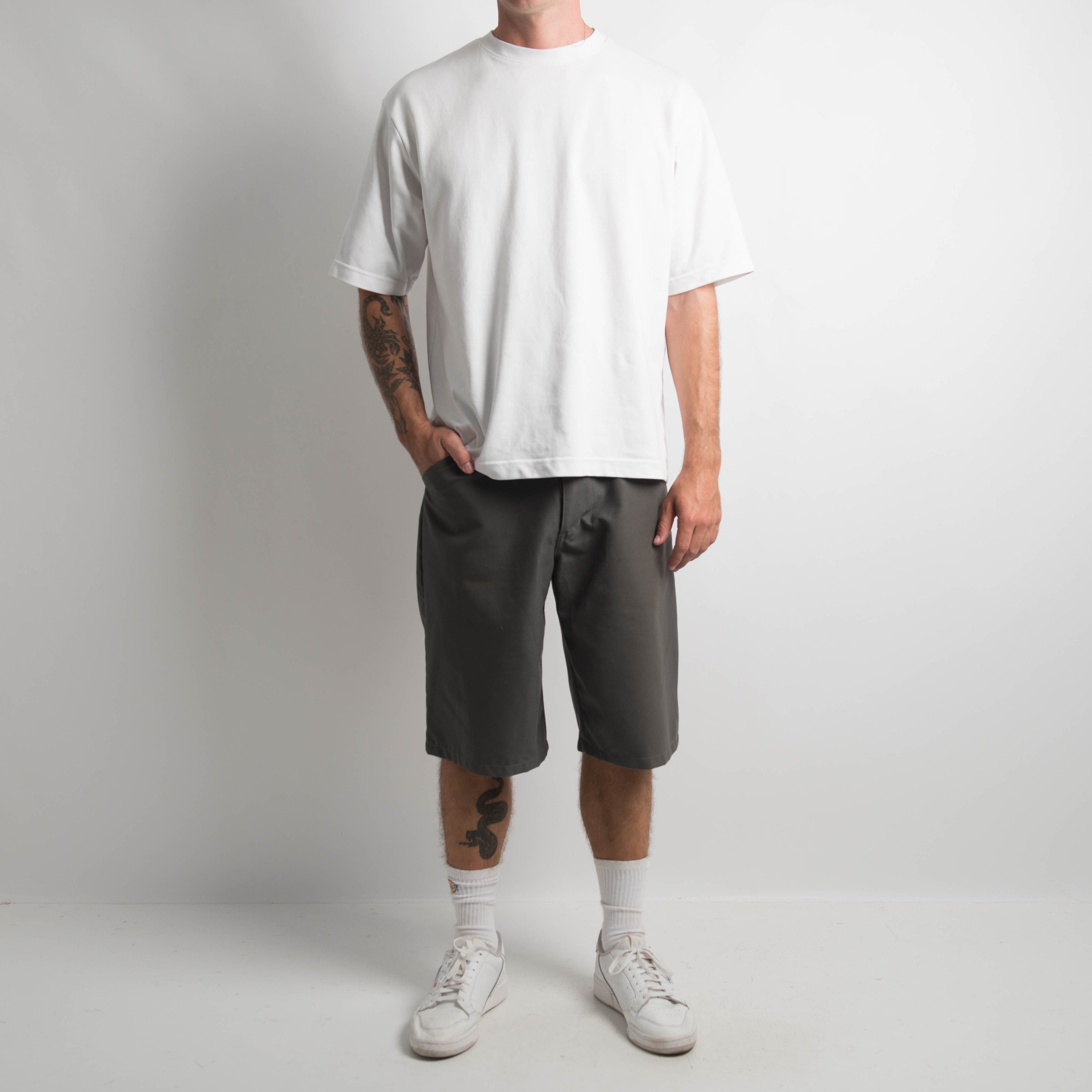 GREY LONGLINE SHORTS