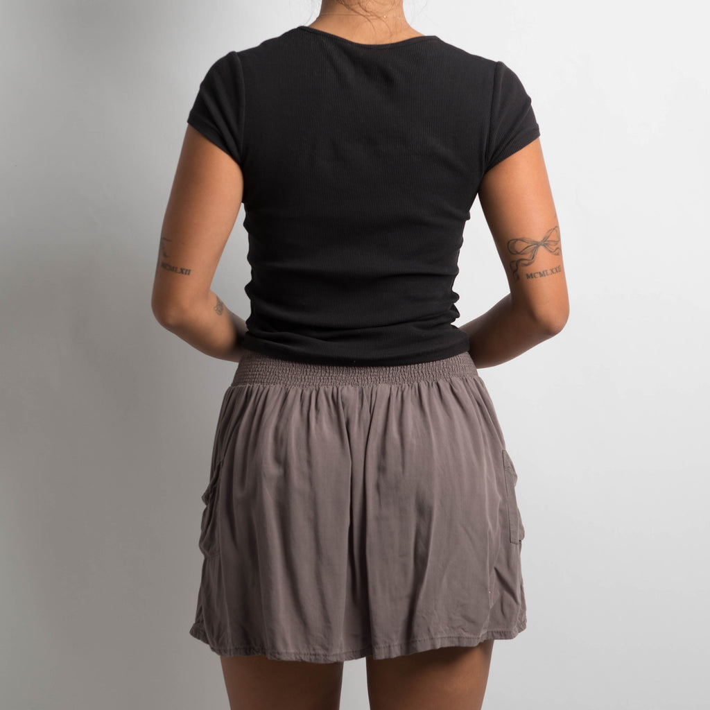 GREY RELAXED MINI SKIRT