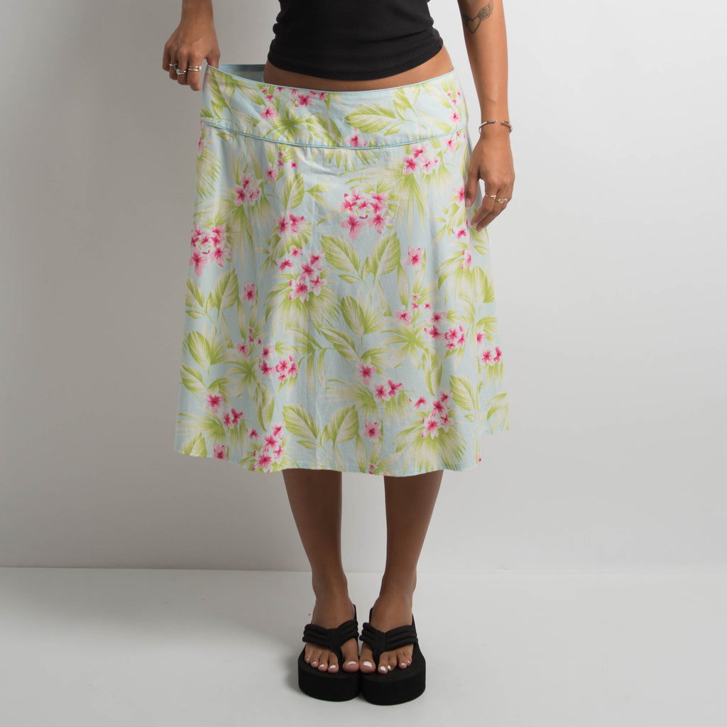 FLORAL A LINE MIDI SKIRT