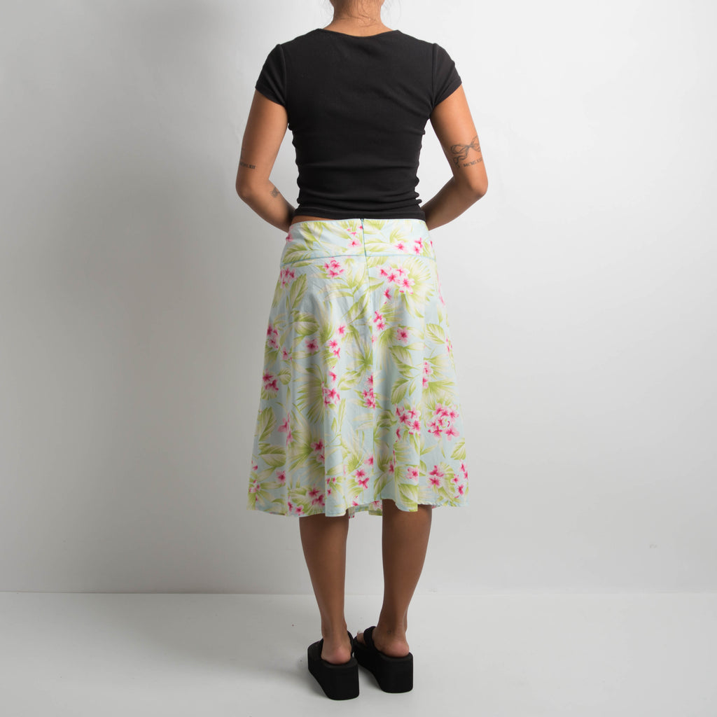 FLORAL A LINE MIDI SKIRT