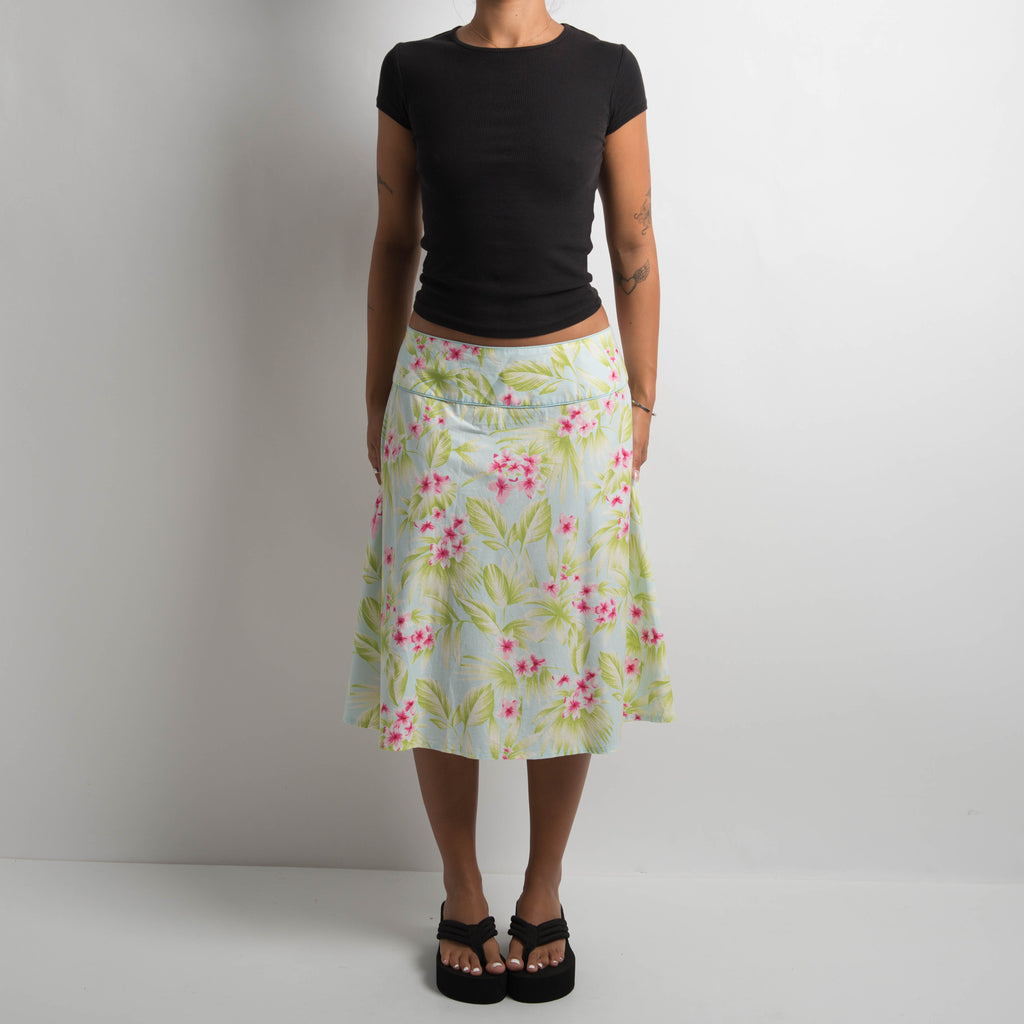 FLORAL A LINE MIDI SKIRT