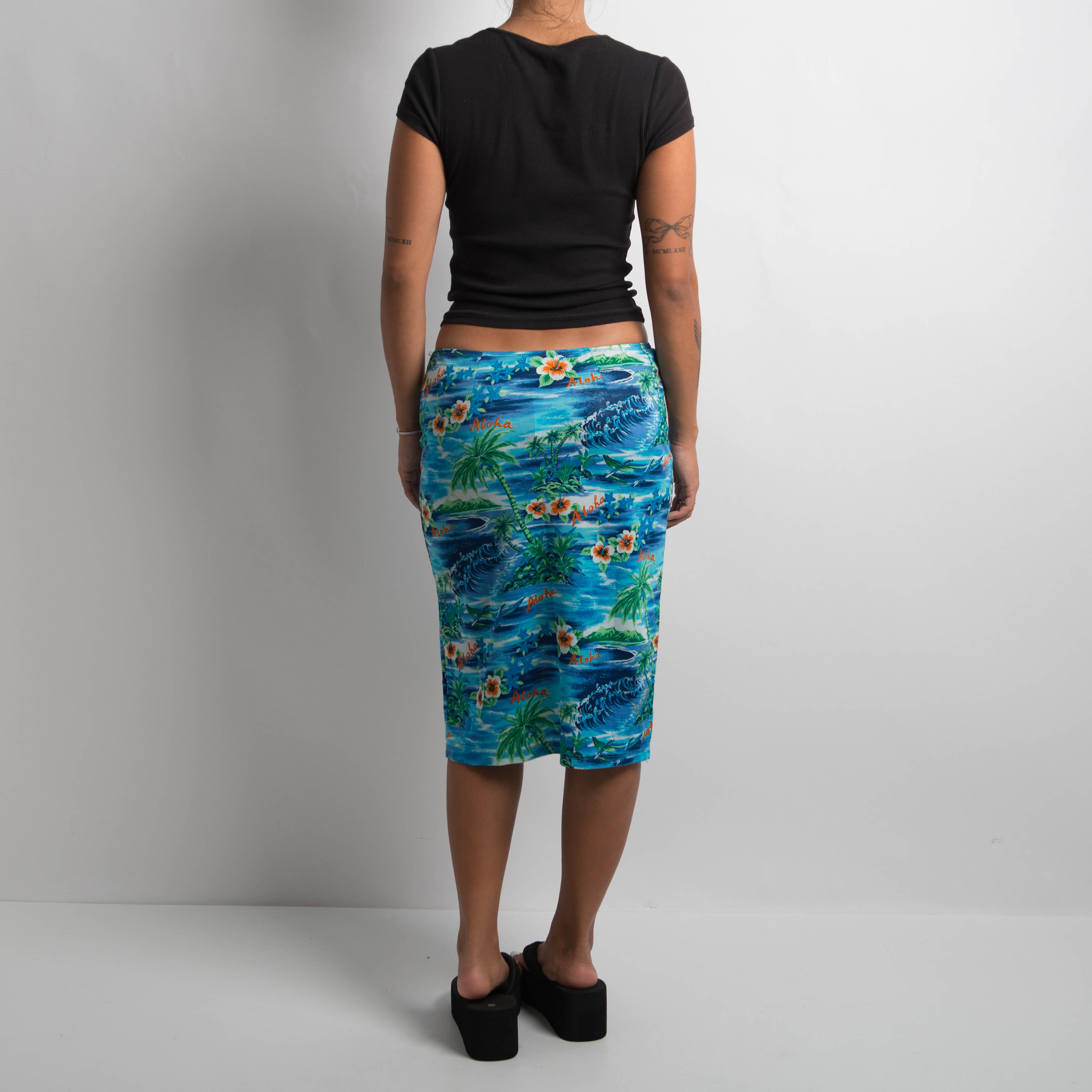 BLUE ISLAND MIDI SKIRT