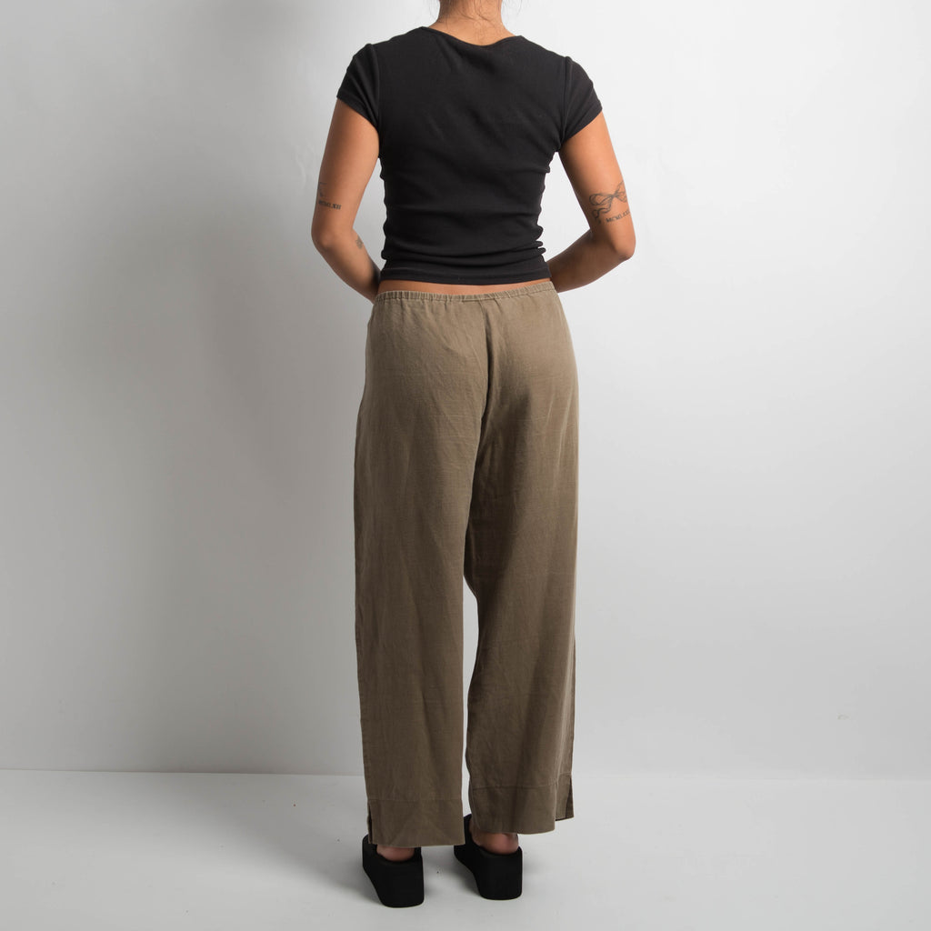 BROWN LINEN PANTS