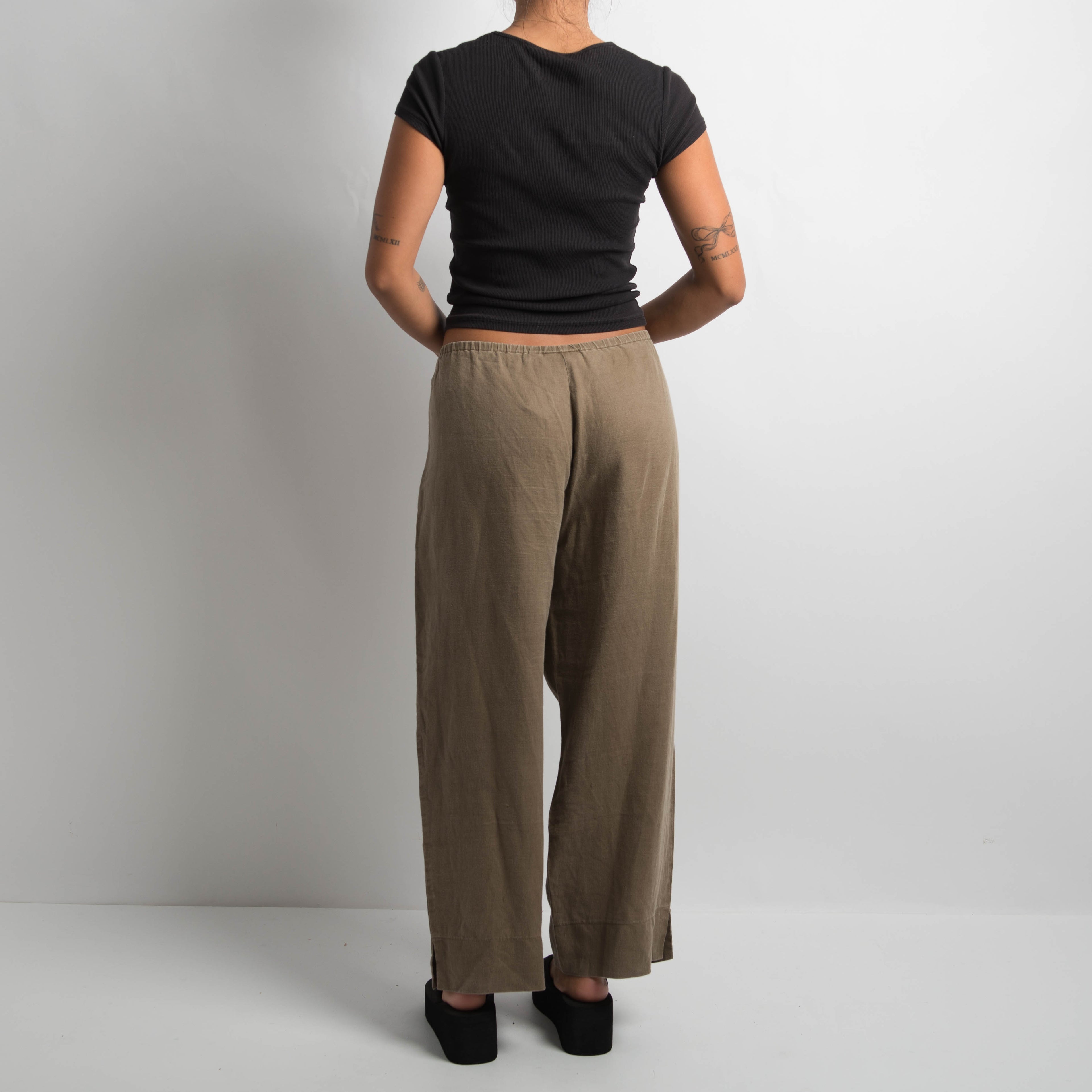 BROWN LINEN PANTS