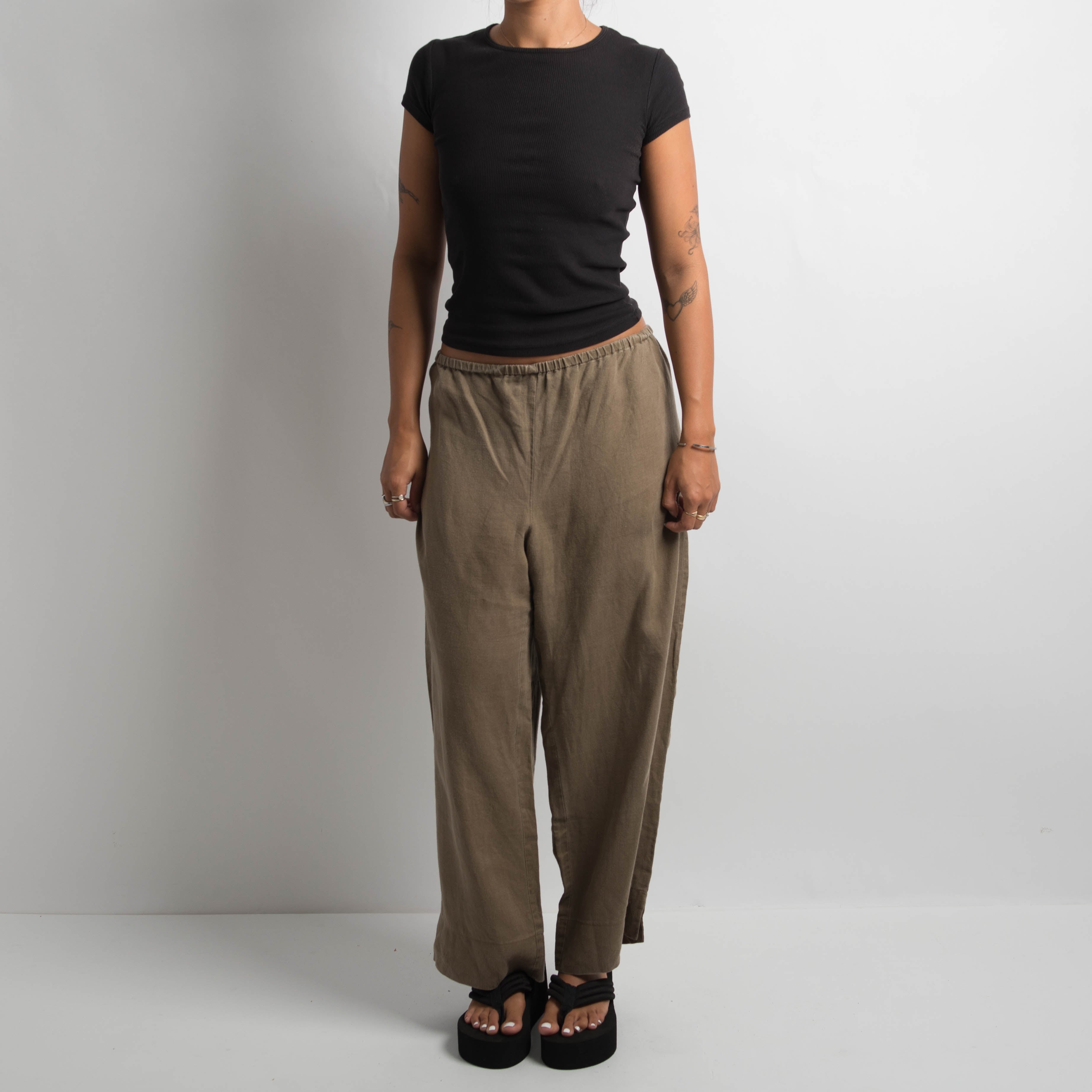 BROWN LINEN PANTS